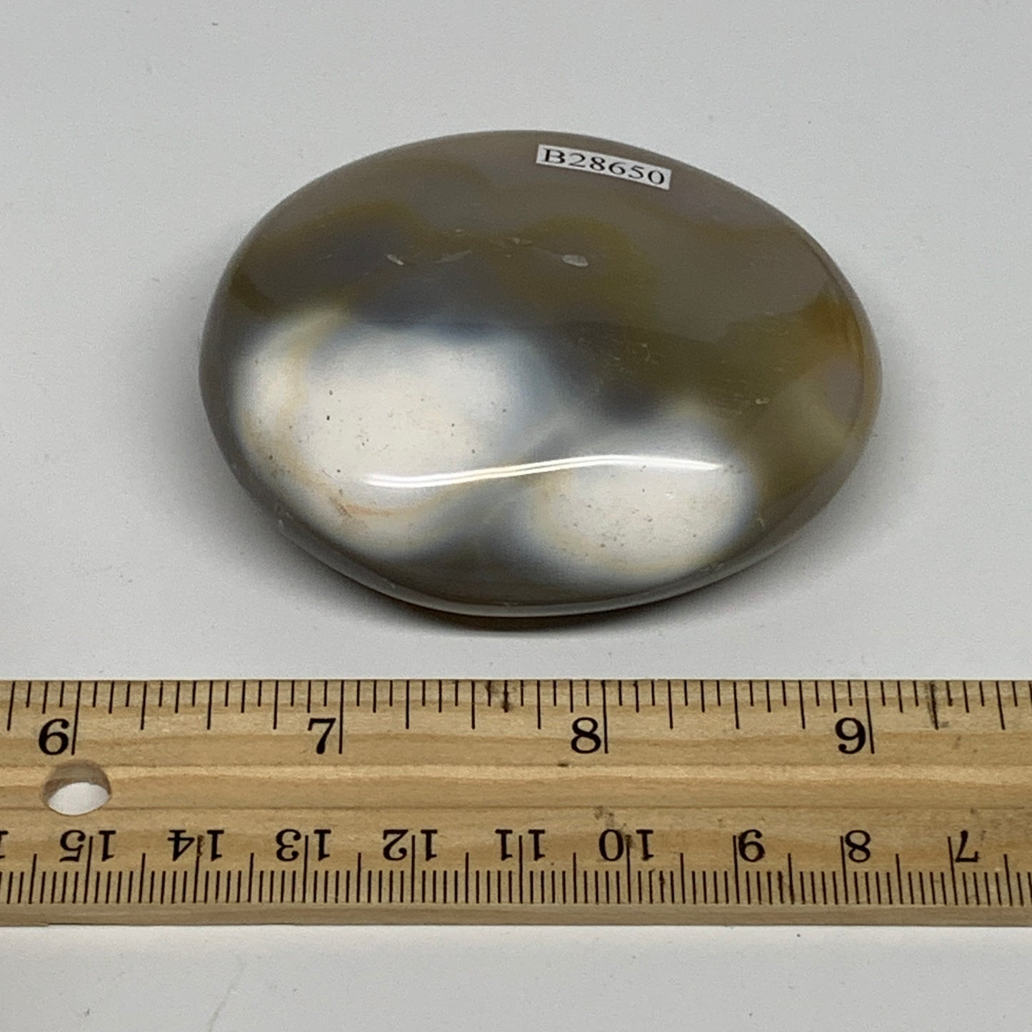 152.6g, 2.8"x2.4"x0.9" Orca Agate Palm-Stone Reiki Energy Crystal Reiki, B28650