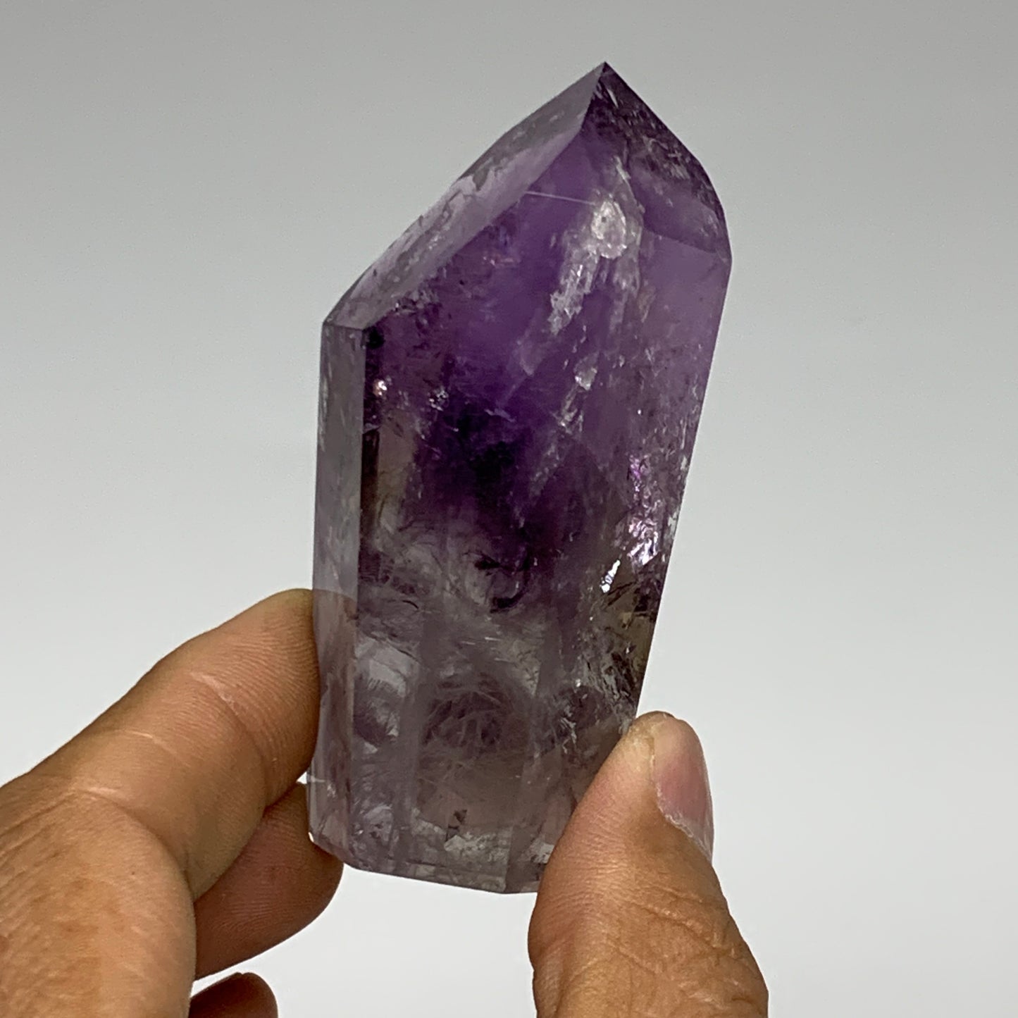 97.5g, 2.9"x1.4"x0.9", Natural Amethyst Tower Point Obelisk @Brazil, B32346