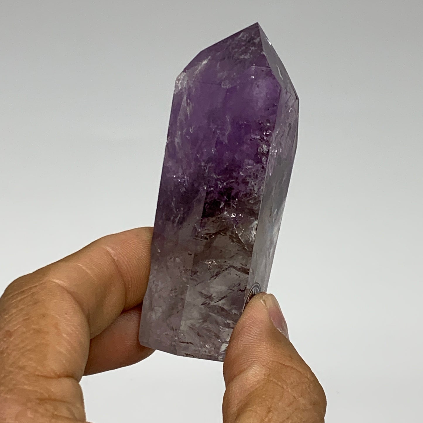 97.5g, 2.9"x1.4"x0.9", Natural Amethyst Tower Point Obelisk @Brazil, B32346