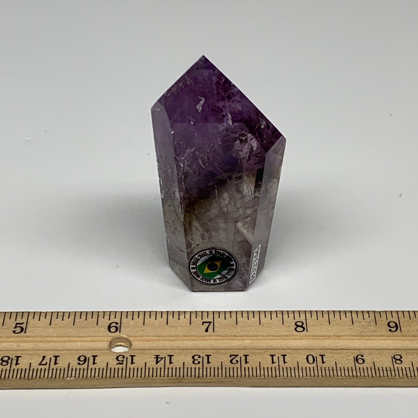 97.5g, 2.9"x1.4"x0.9", Natural Amethyst Tower Point Obelisk @Brazil, B32346