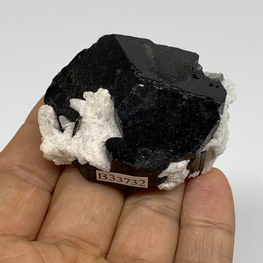 77.8g, 2.3"x1.7"x0.9", Black Tourmaline Phosphorus Mineral Specimen, B33732