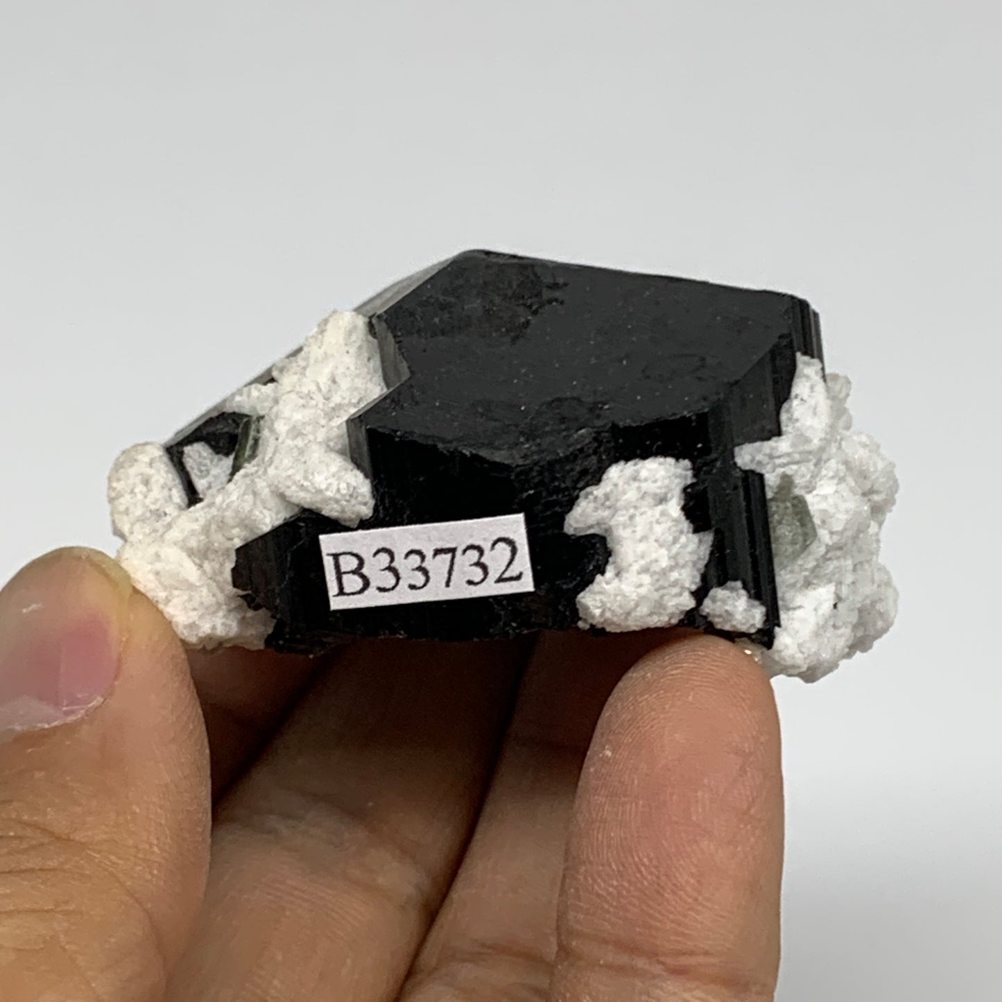 77.8g, 2.3"x1.7"x0.9", Black Tourmaline Phosphorus Mineral Specimen, B33732