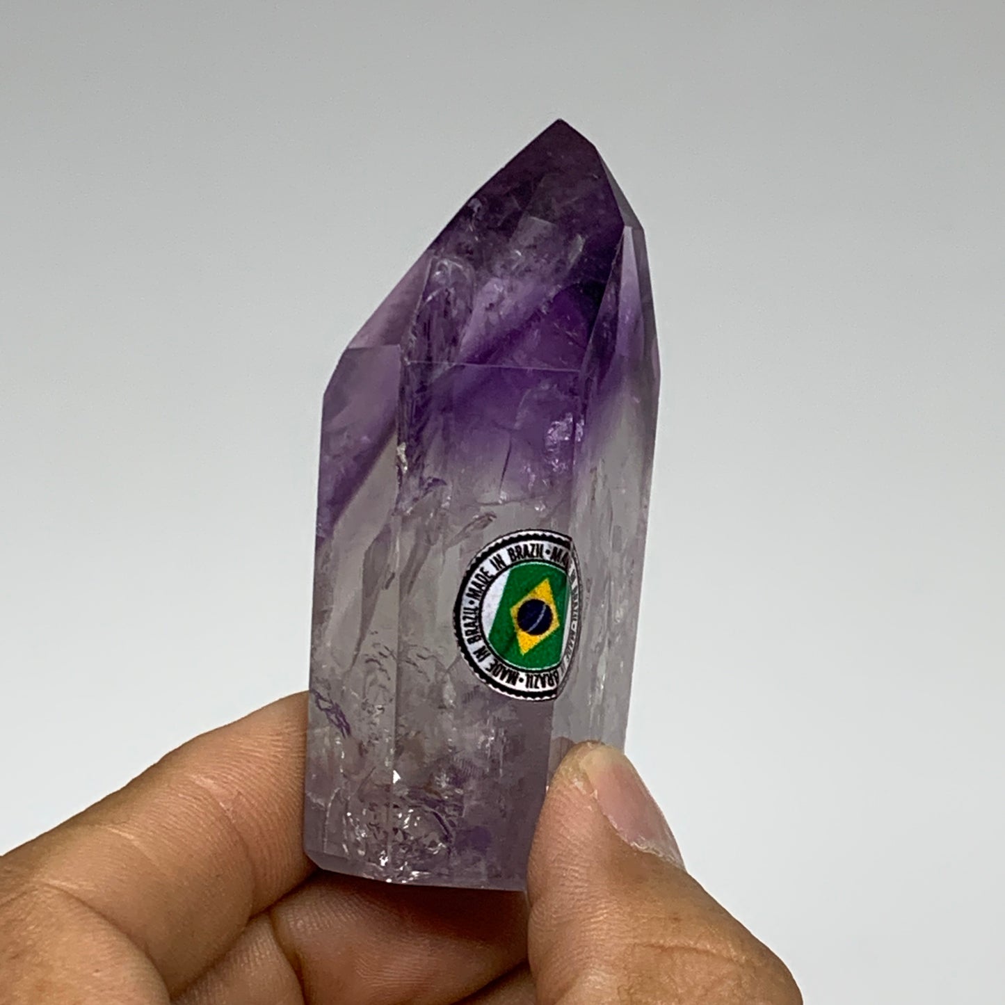 90.6g, 2.6"x1.4"x0.9", Natural Amethyst Tower Point Obelisk @Brazil, B32347