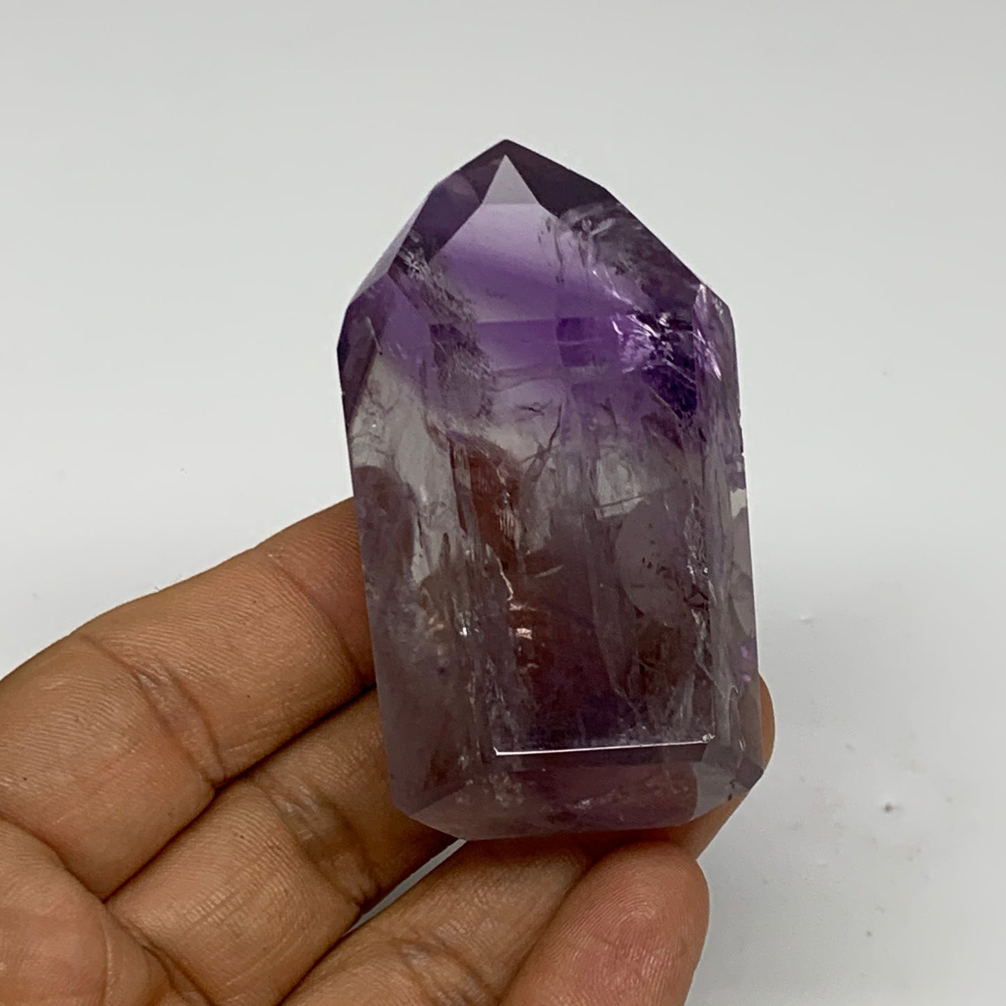 90.6g, 2.6"x1.4"x0.9", Natural Amethyst Tower Point Obelisk @Brazil, B32347