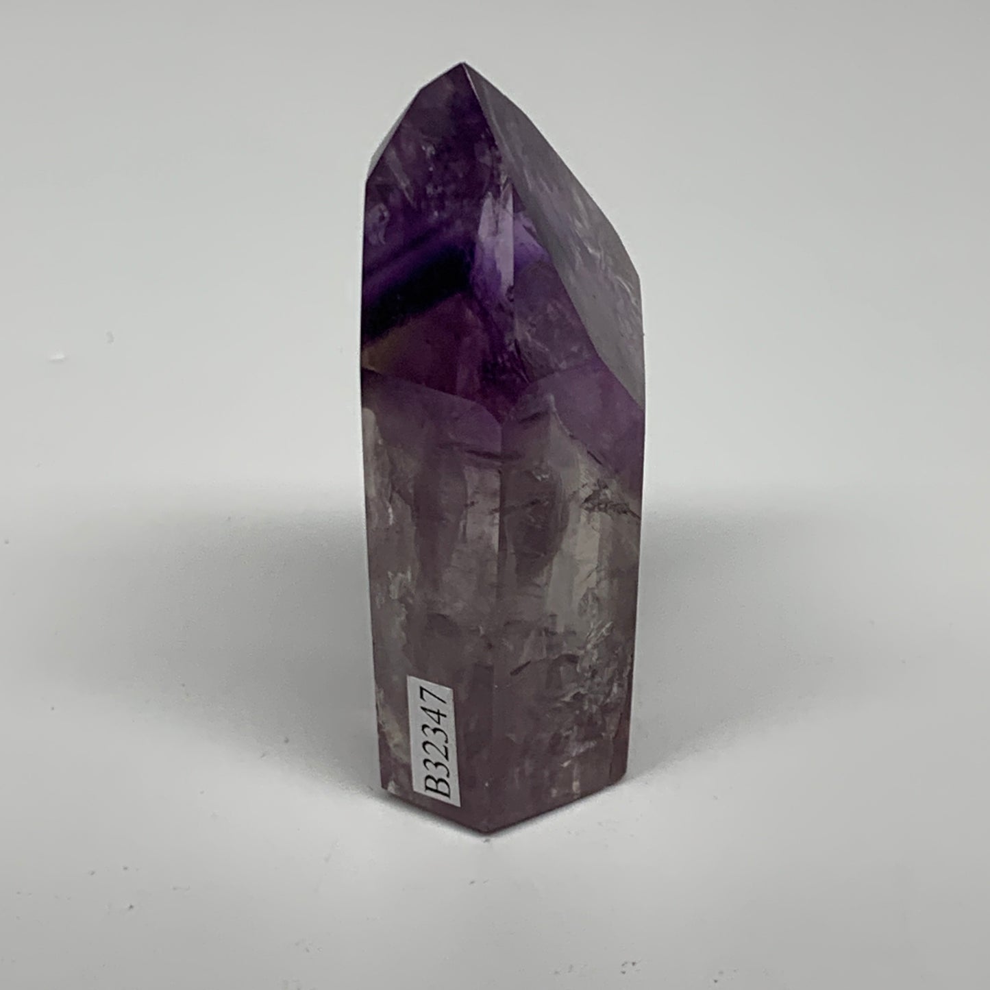 90.6g, 2.6"x1.4"x0.9", Natural Amethyst Tower Point Obelisk @Brazil, B32347