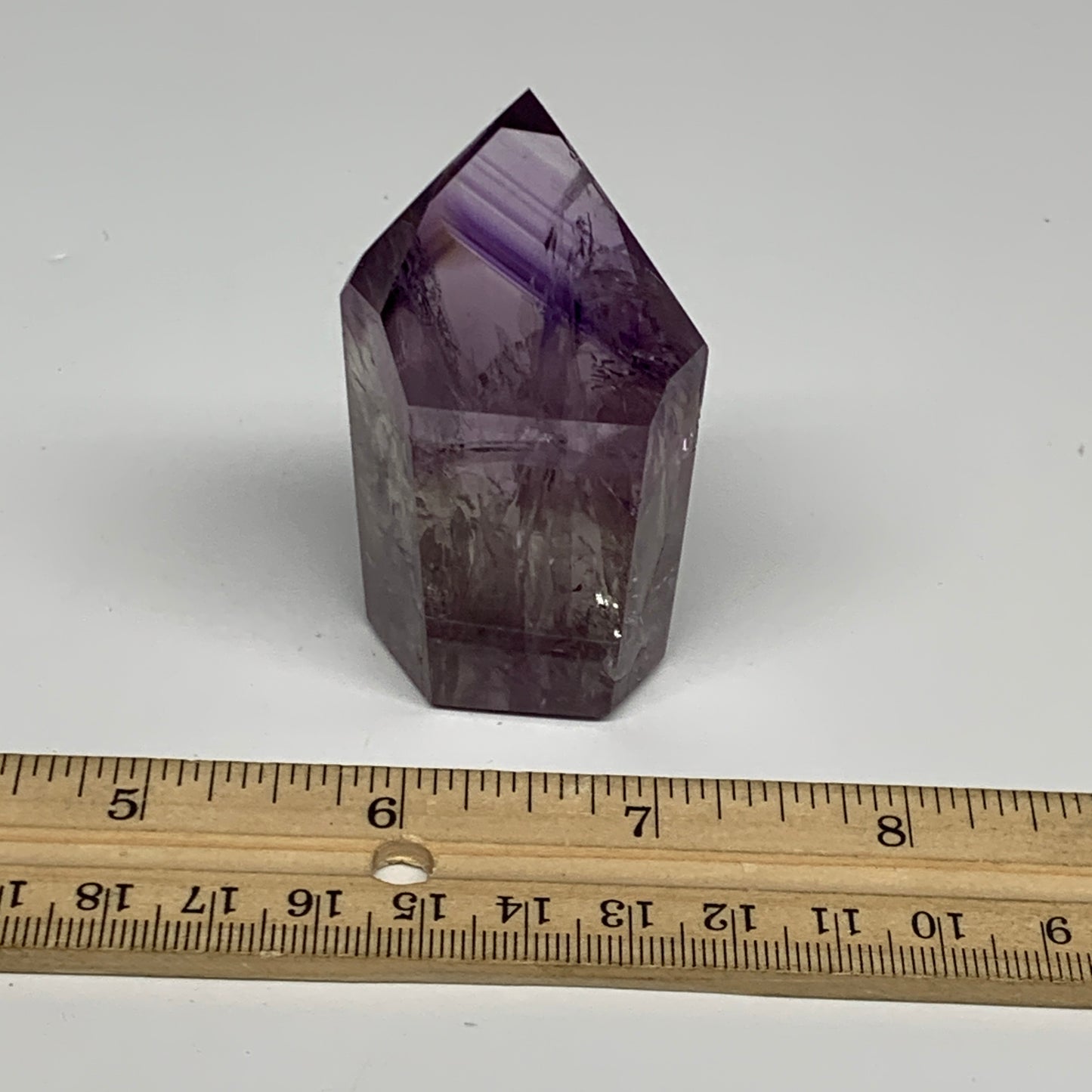 90.6g, 2.6"x1.4"x0.9", Natural Amethyst Tower Point Obelisk @Brazil, B32347