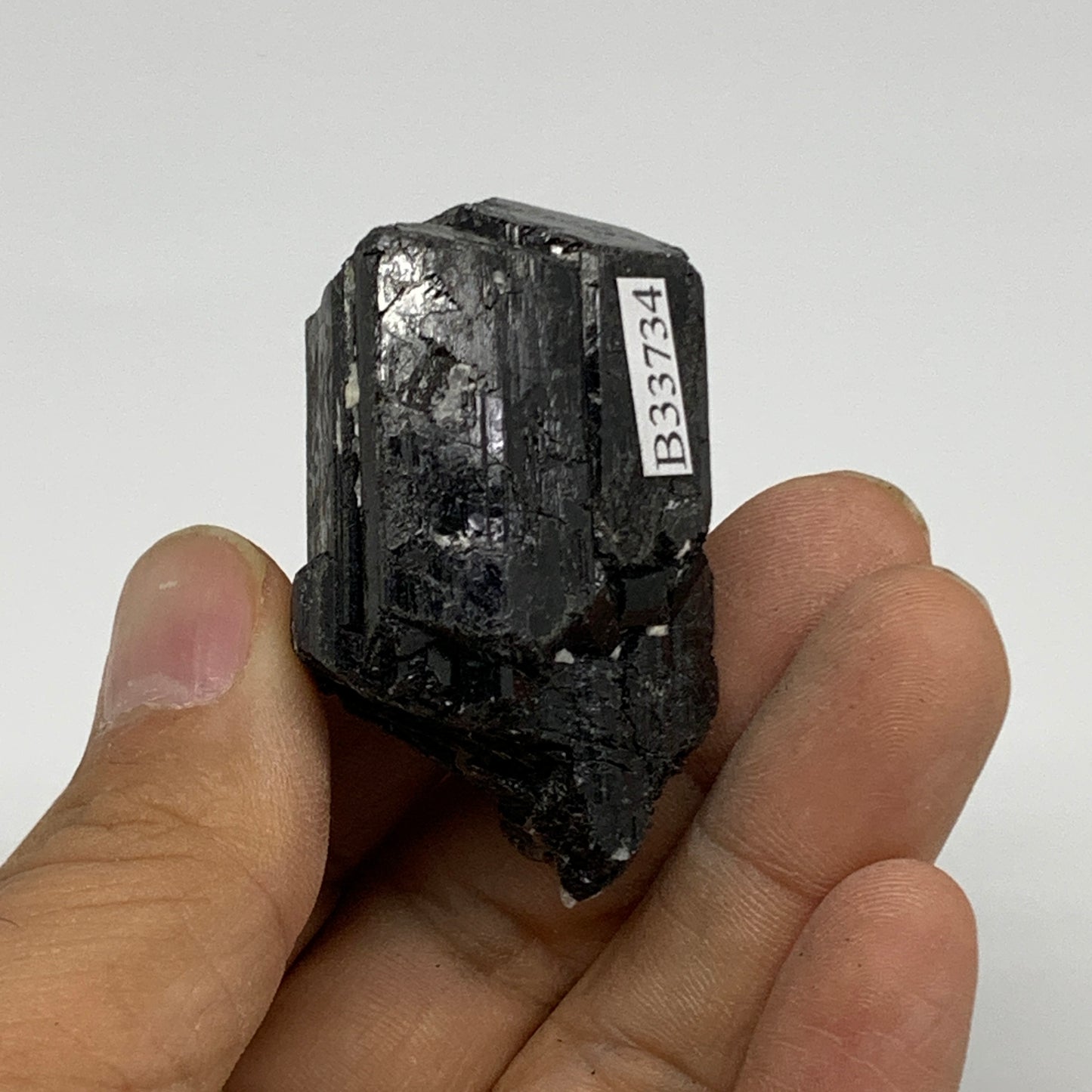 61g, 2"x1.1"x1.1", Natural Black Tourmaline Mineral Specimen, B33734