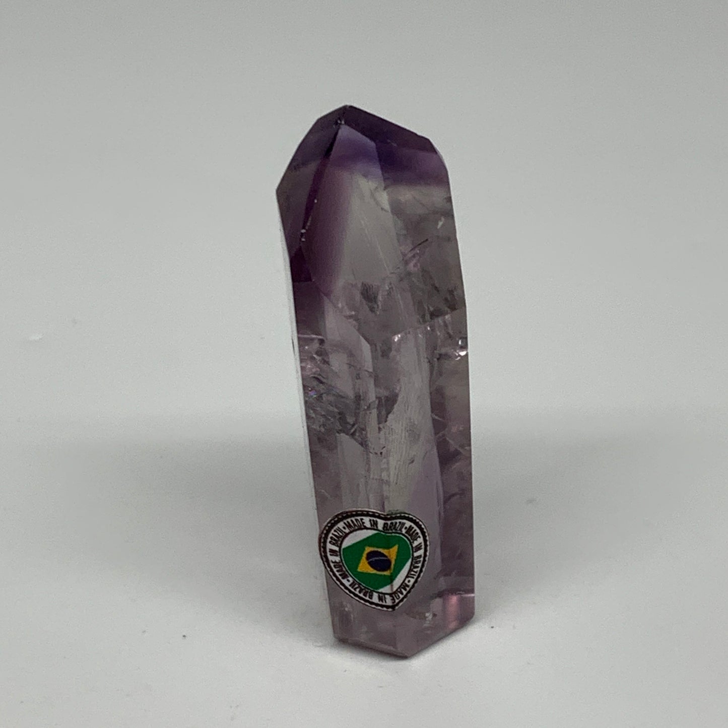 57.1g, 2.6"x1"x0.7", Natural Amethyst Tower Point Obelisk @Brazil, B32350