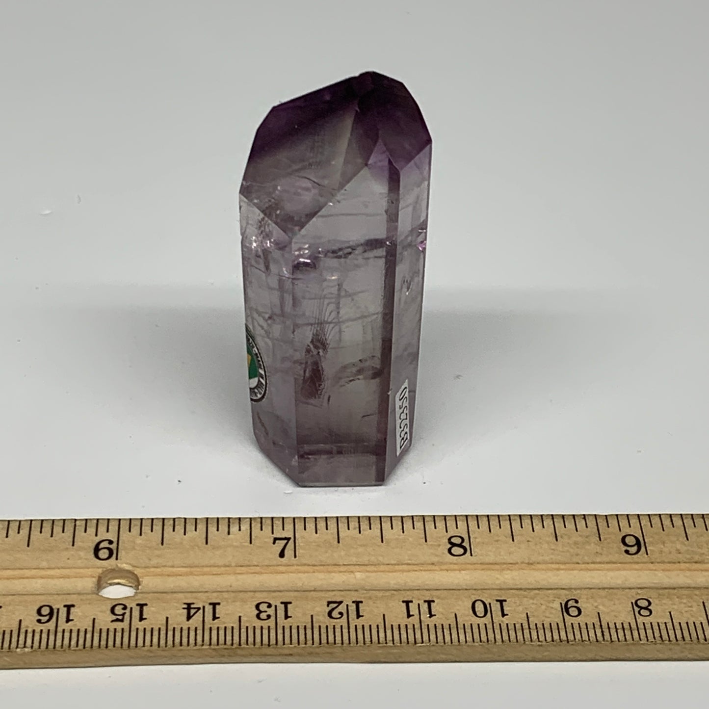 57.1g, 2.6"x1"x0.7", Natural Amethyst Tower Point Obelisk @Brazil, B32350