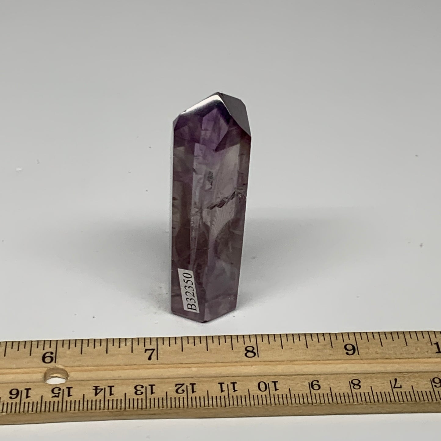 57.1g, 2.6"x1"x0.7", Natural Amethyst Tower Point Obelisk @Brazil, B32350