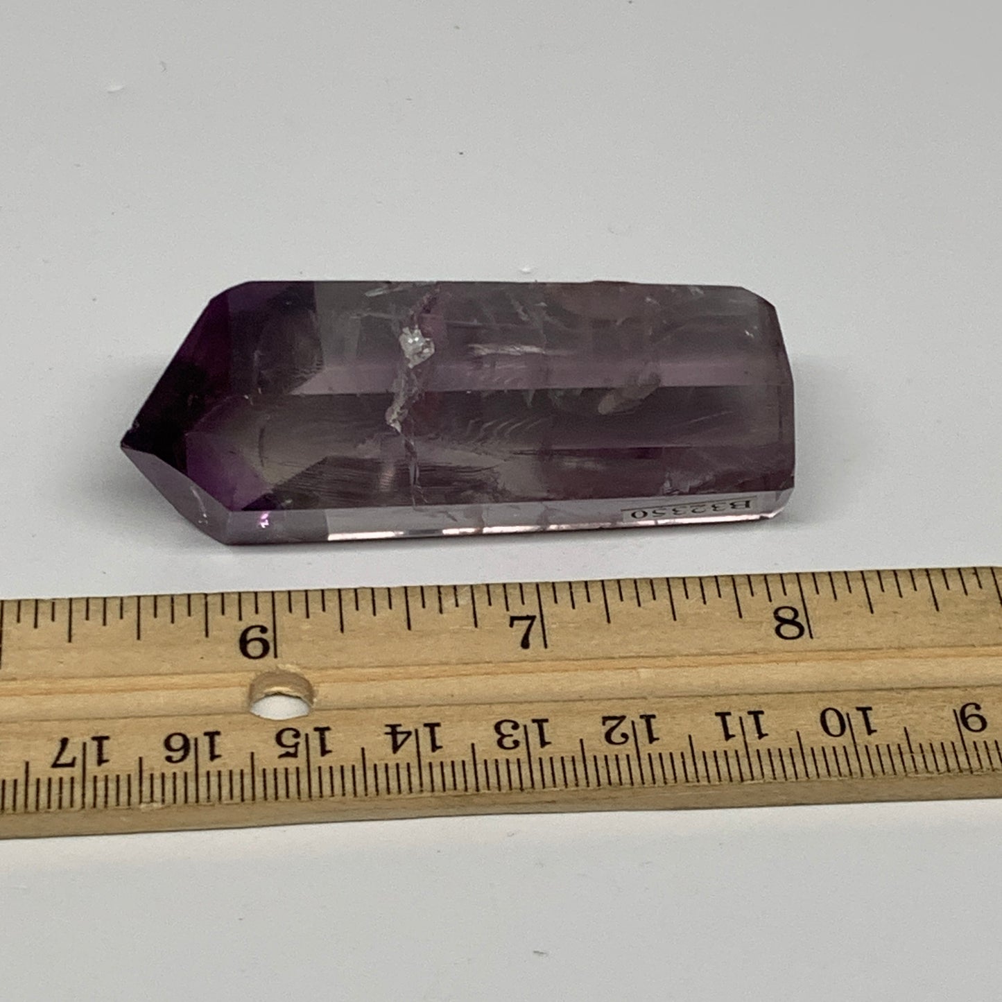 57.1g, 2.6"x1"x0.7", Natural Amethyst Tower Point Obelisk @Brazil, B32350