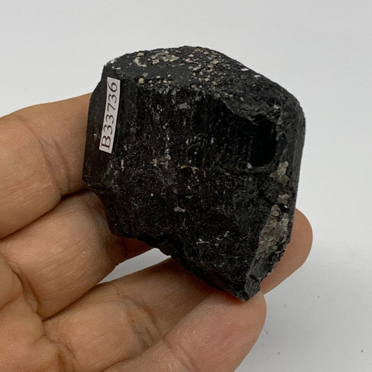 88.3g, 1.8"x1.6"x1.1", Natural Black Tourmaline Mineral Specimen, B33736