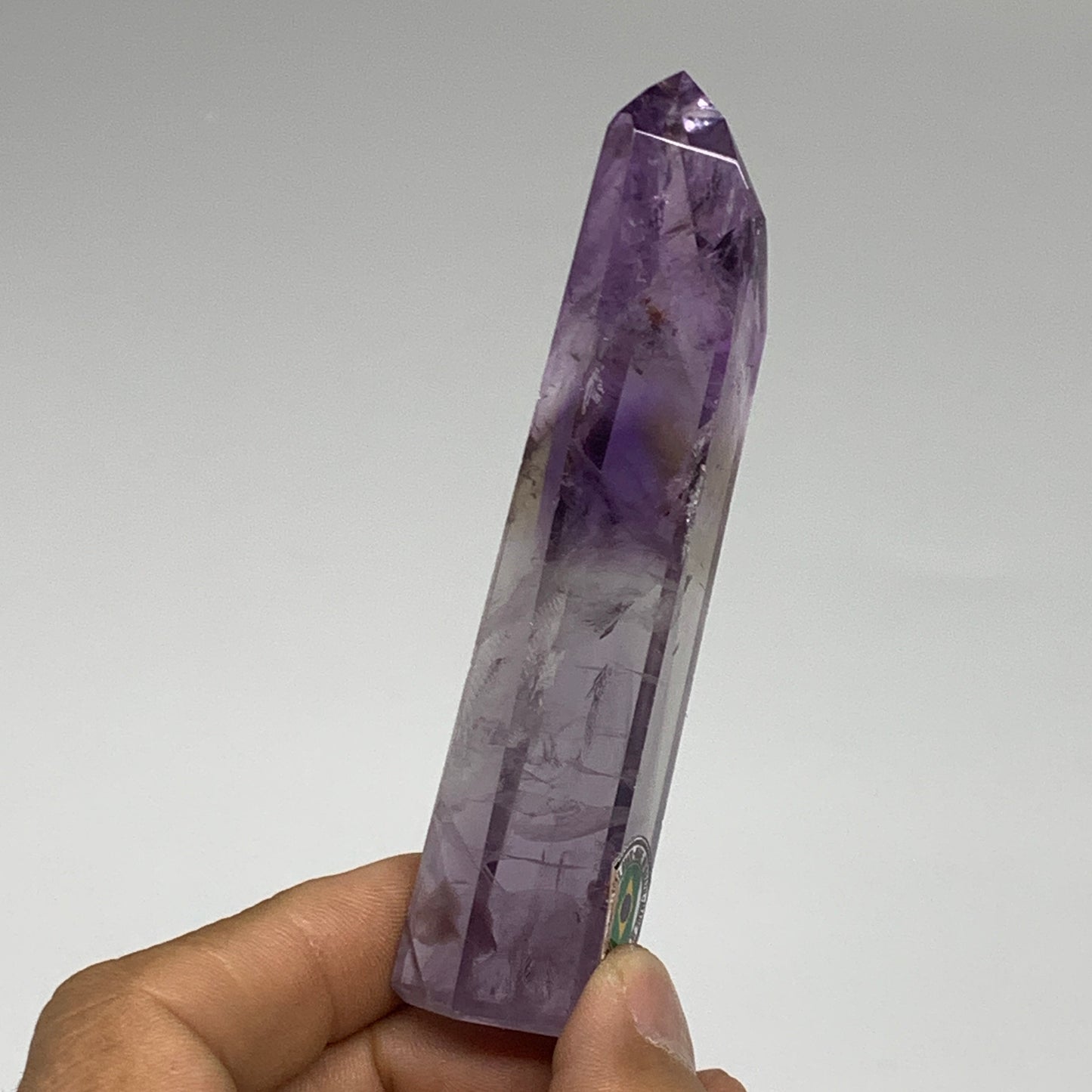 77.5g, 3.8"x1"x0.7", Natural Amethyst Tower Point Obelisk @Brazil, B32353