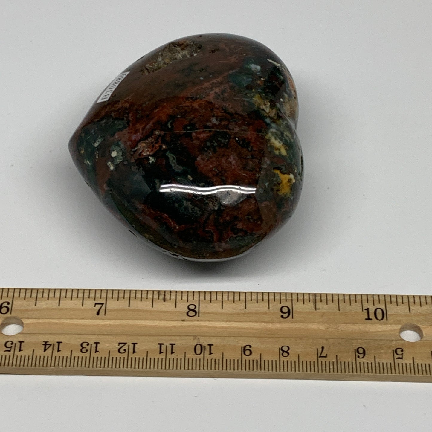 0.59 lbs, 2.6"x3.1"x1.5" Ocean Jasper Heart Polished Healing Crystal, B30889