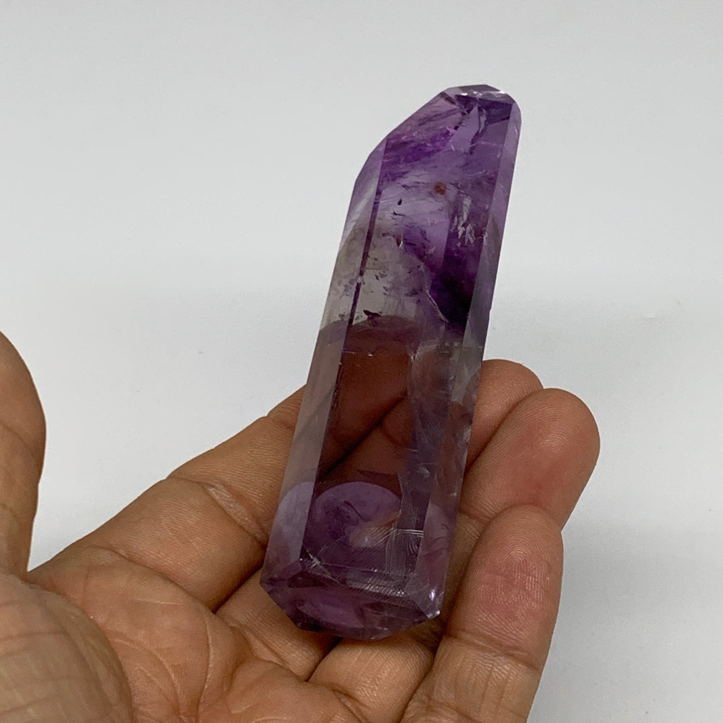 77.5g, 3.8"x1"x0.7", Natural Amethyst Tower Point Obelisk @Brazil, B32353