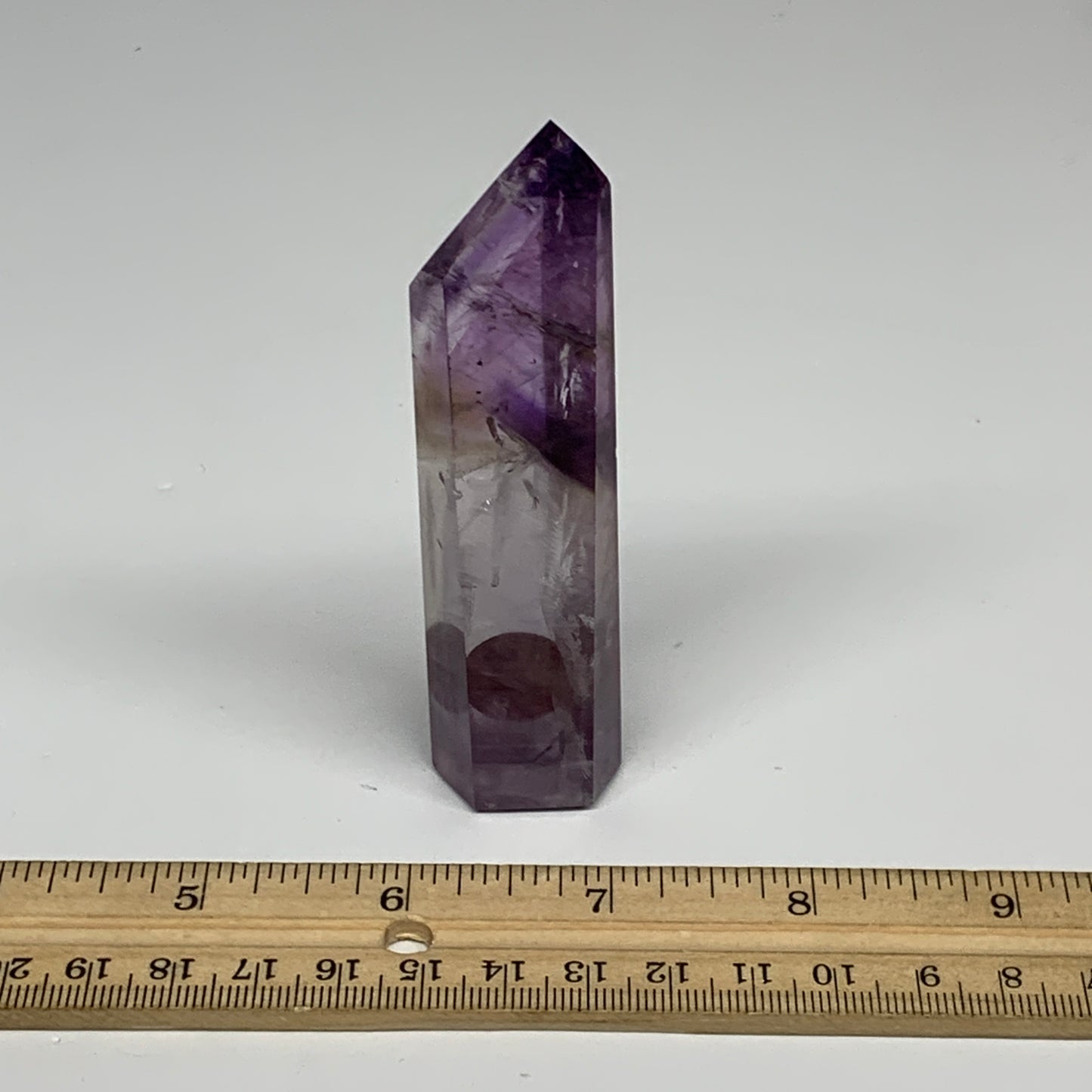 77.5g, 3.8"x1"x0.7", Natural Amethyst Tower Point Obelisk @Brazil, B32353