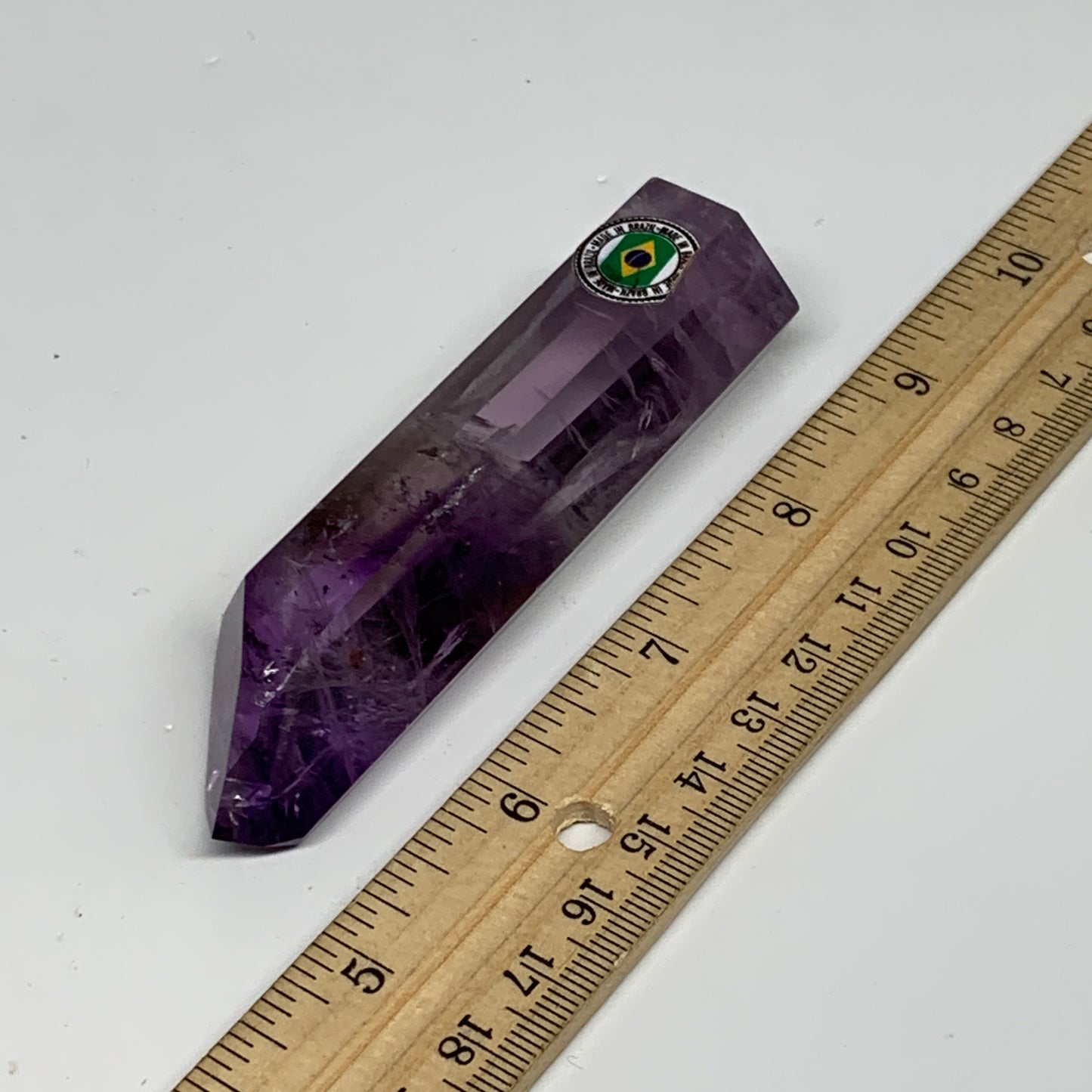 77.5g, 3.8"x1"x0.7", Natural Amethyst Tower Point Obelisk @Brazil, B32353