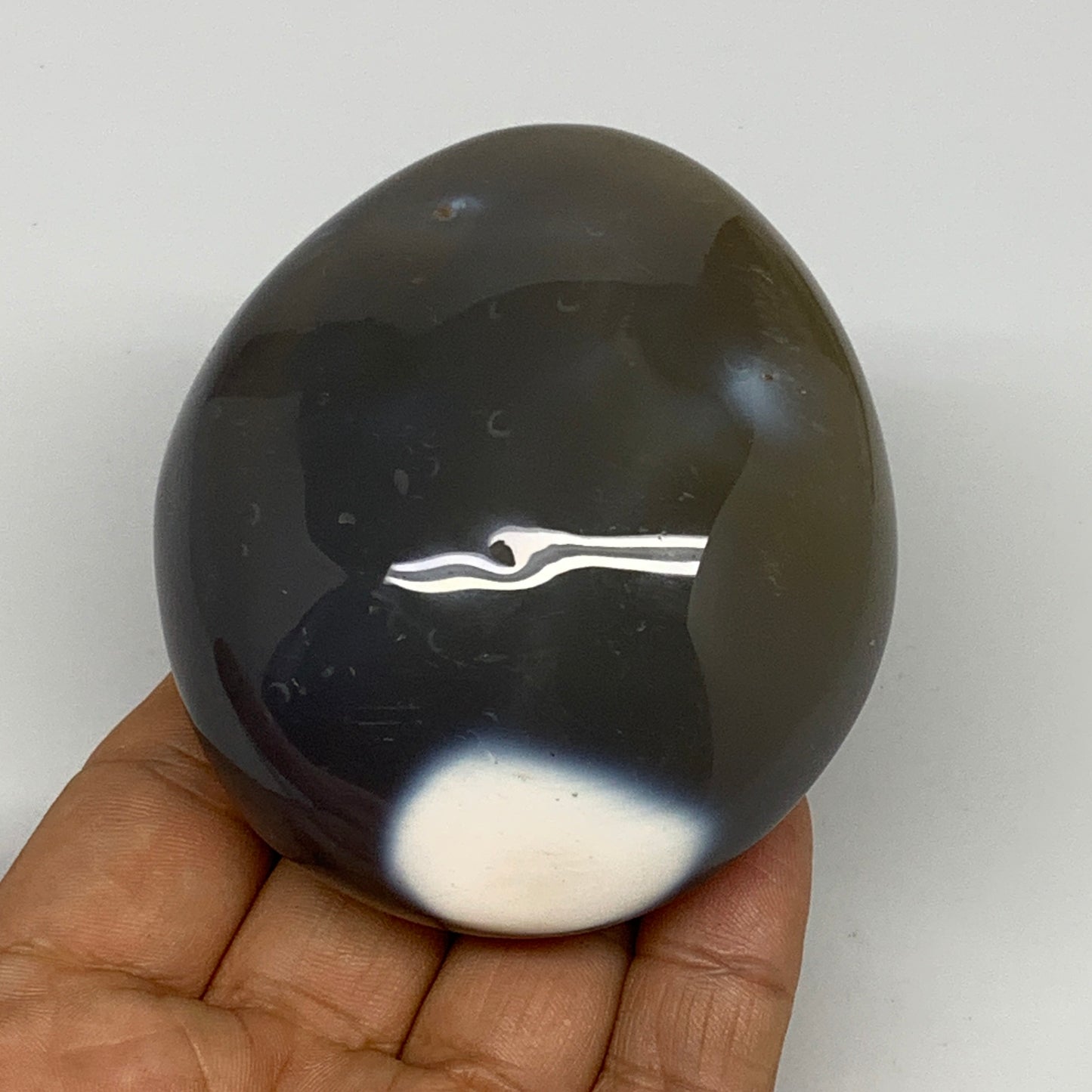 259.9g, 3"x2.6"x1.6" Orca Agate Palm-Stone Reiki Energy Crystal Reiki, B28637