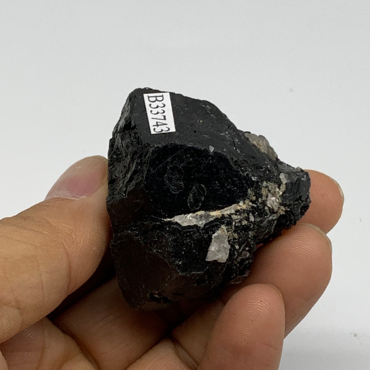 91.7g, 2"x1.5"x1.5", Natural Black Tourmaline Mineral Specimen, B33743