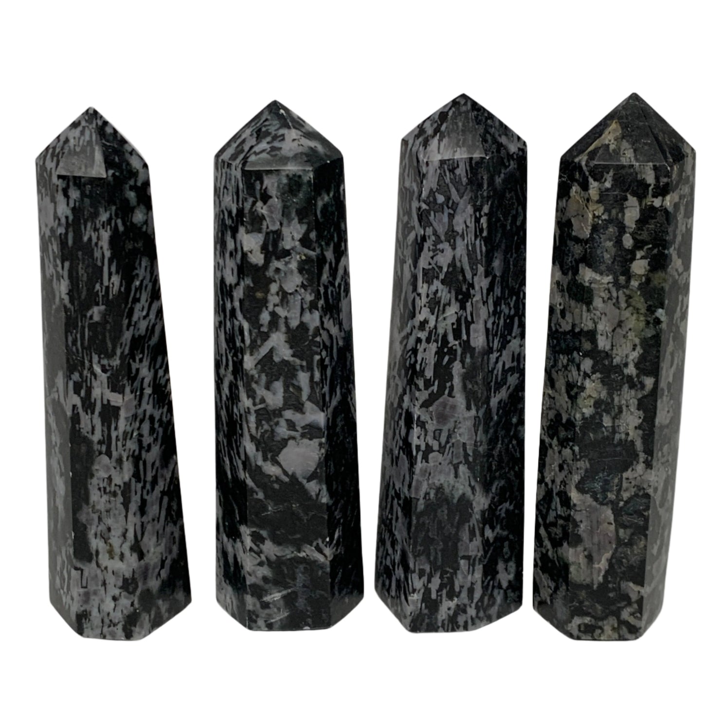 1440 grams, 5.75" -6", 4 pcs, Indigo Gabro Merlinte Towers/Obelisks, B21452