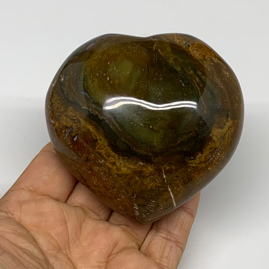 0.7 lbs, 3"x3.1"x1.6" Ocean Jasper Heart Polished Healing Crystal, B30933