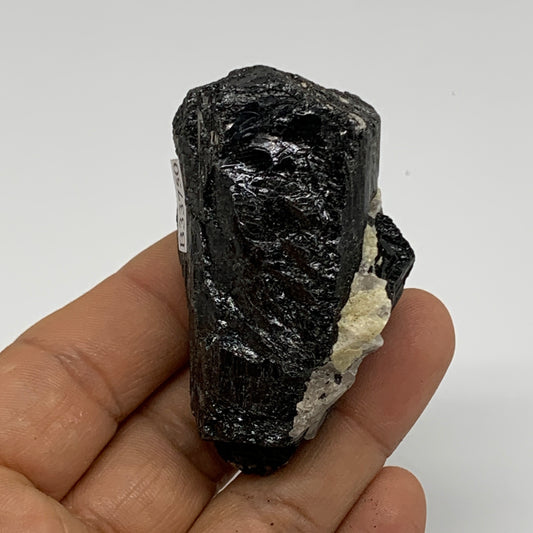 83.9g, 2.4"x1.4"x1", Natural Black Tourmaline Mineral Specimen, B33750
