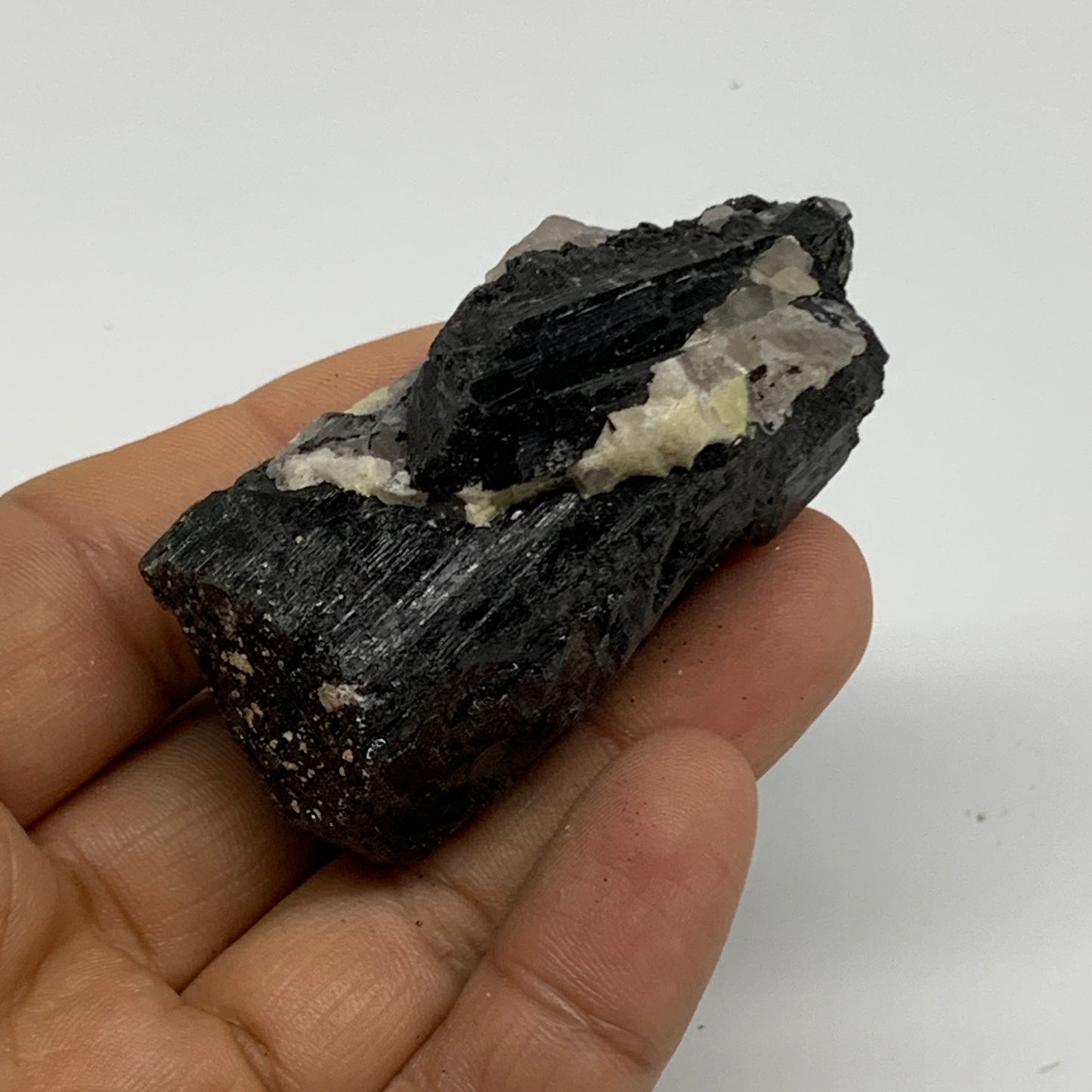 83.9g, 2.4"x1.4"x1", Natural Black Tourmaline Mineral Specimen, B33750