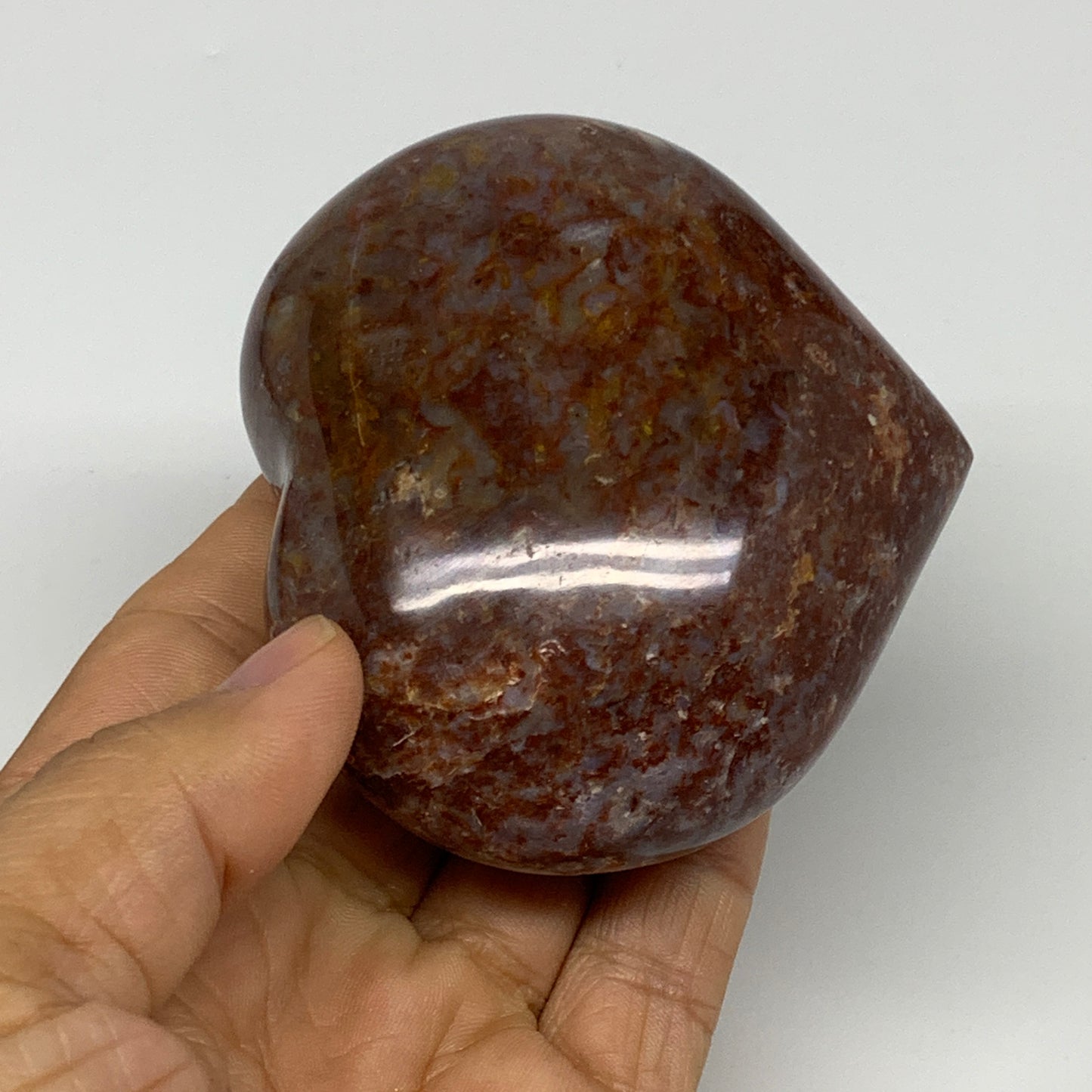 0.58 lbs, 2.7"x3.1"x1.4" Ocean Jasper Heart Polished Healing Crystal, B30935