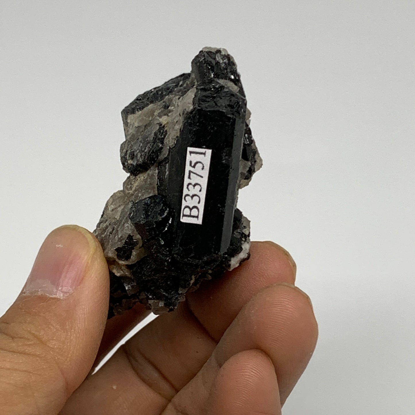 73.9g, 2.2"x1.7"x1.2", Natural Black Tourmaline Mineral Specimen, B33751