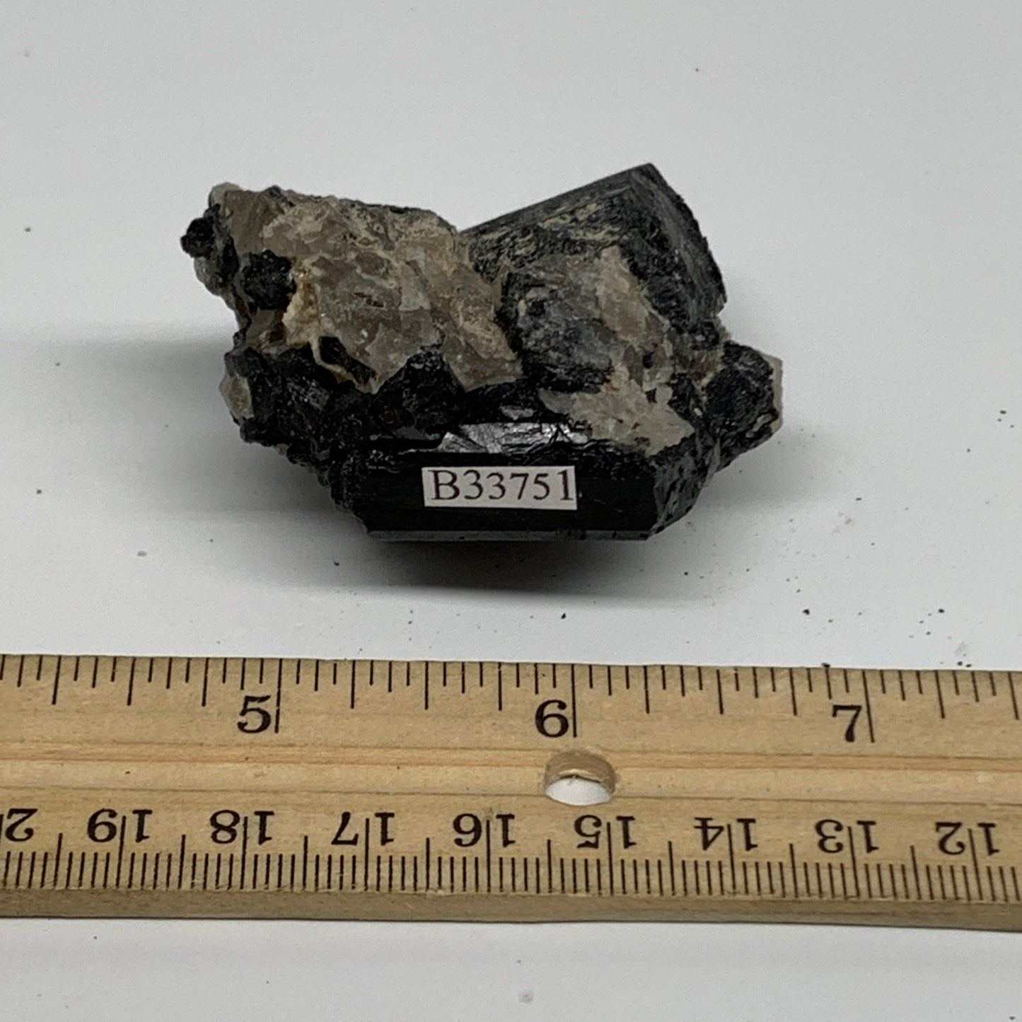 73.9g, 2.2"x1.7"x1.2", Natural Black Tourmaline Mineral Specimen, B33751