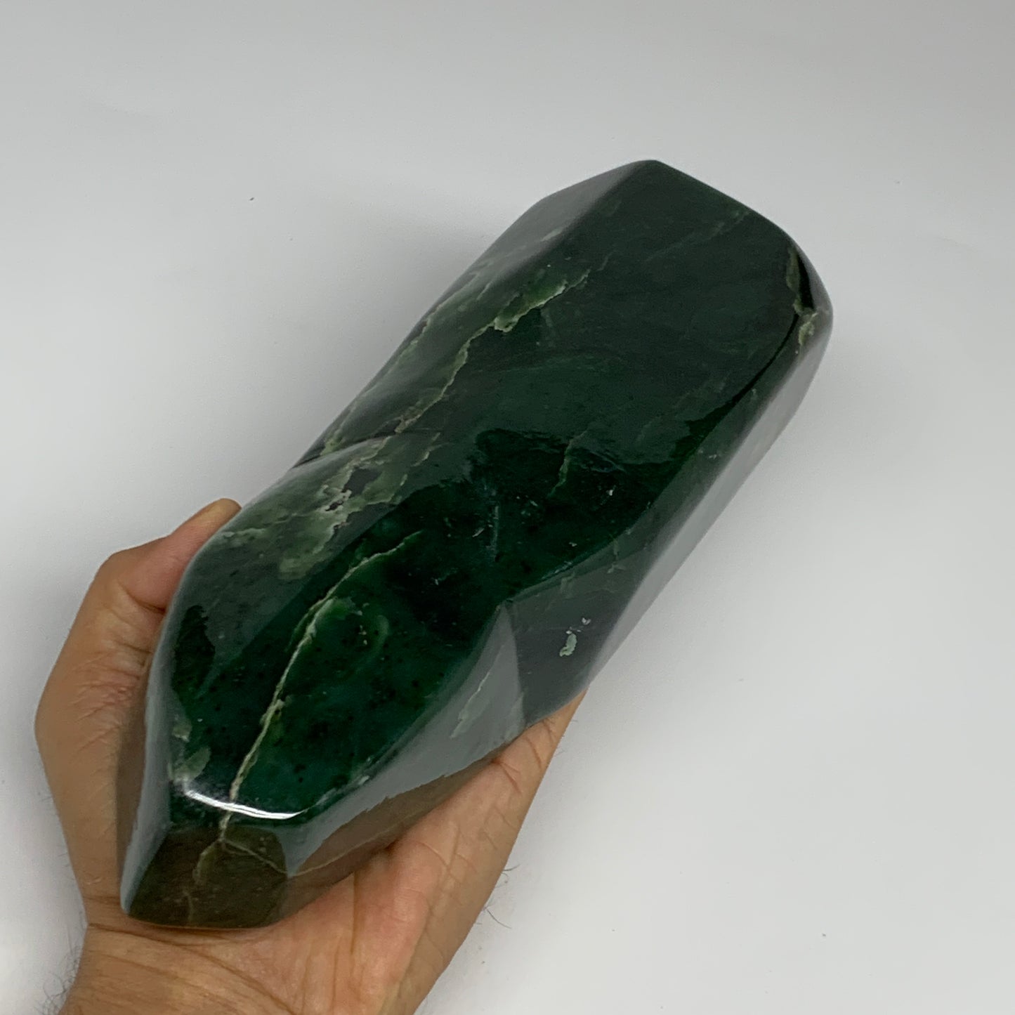 4.4 lbs, 8.8"x3.2"x1.9", Nephrite Jade Freeform Polished @Afghanistan, B30231