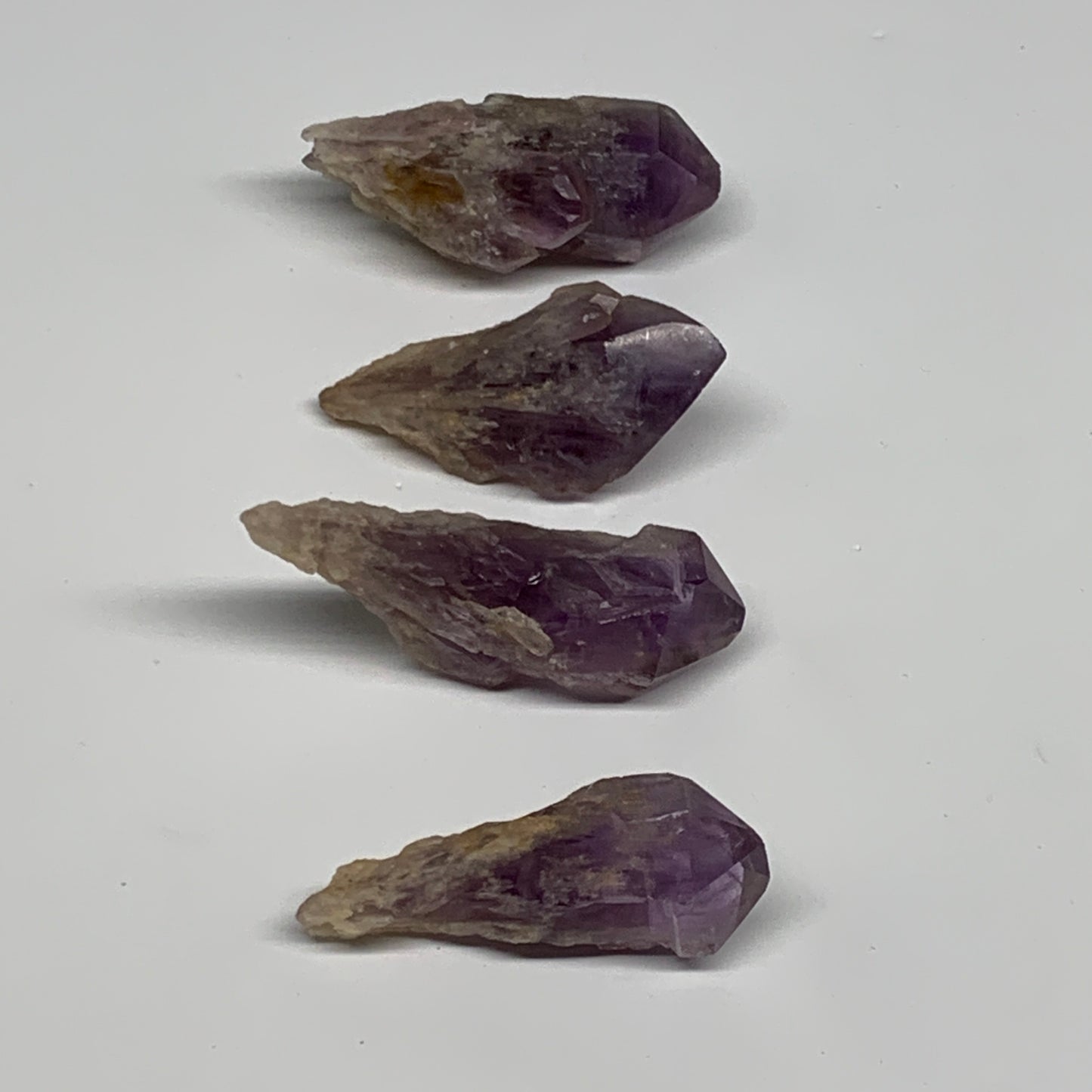 118.3g, 2.2" - 2.5", 4pcs, Amethyst Point Polished Rough lower part, B32394