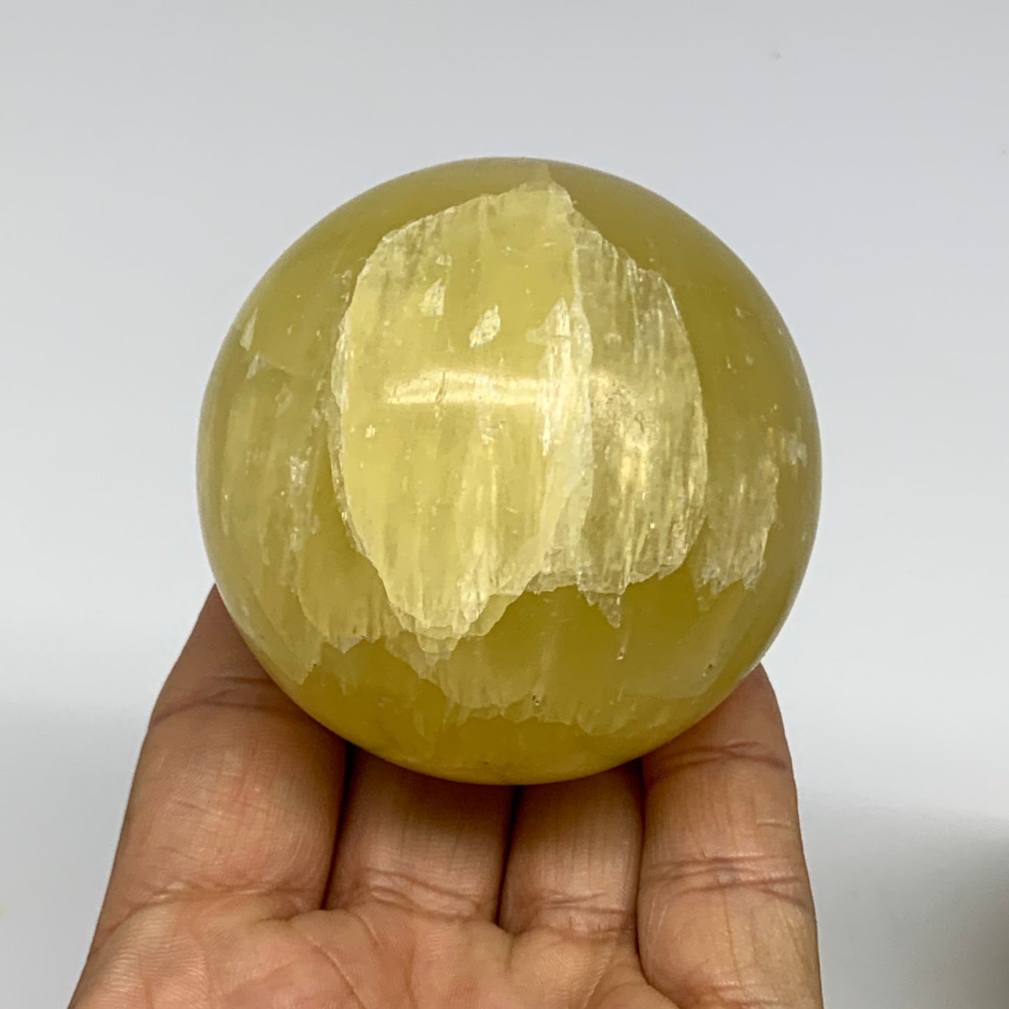 2.2 lbs, 2.3"-2.4", 3pcs Lemon Calcite Spheres Gemstones @Afghanistan, B26022