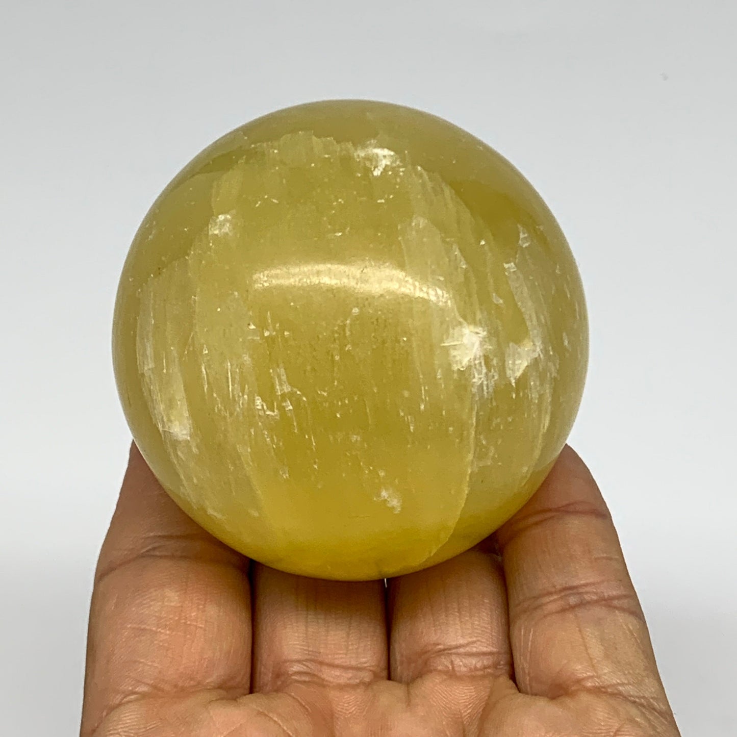 2.2 lbs, 2.3"-2.4", 3pcs Lemon Calcite Spheres Gemstones @Afghanistan, B26022