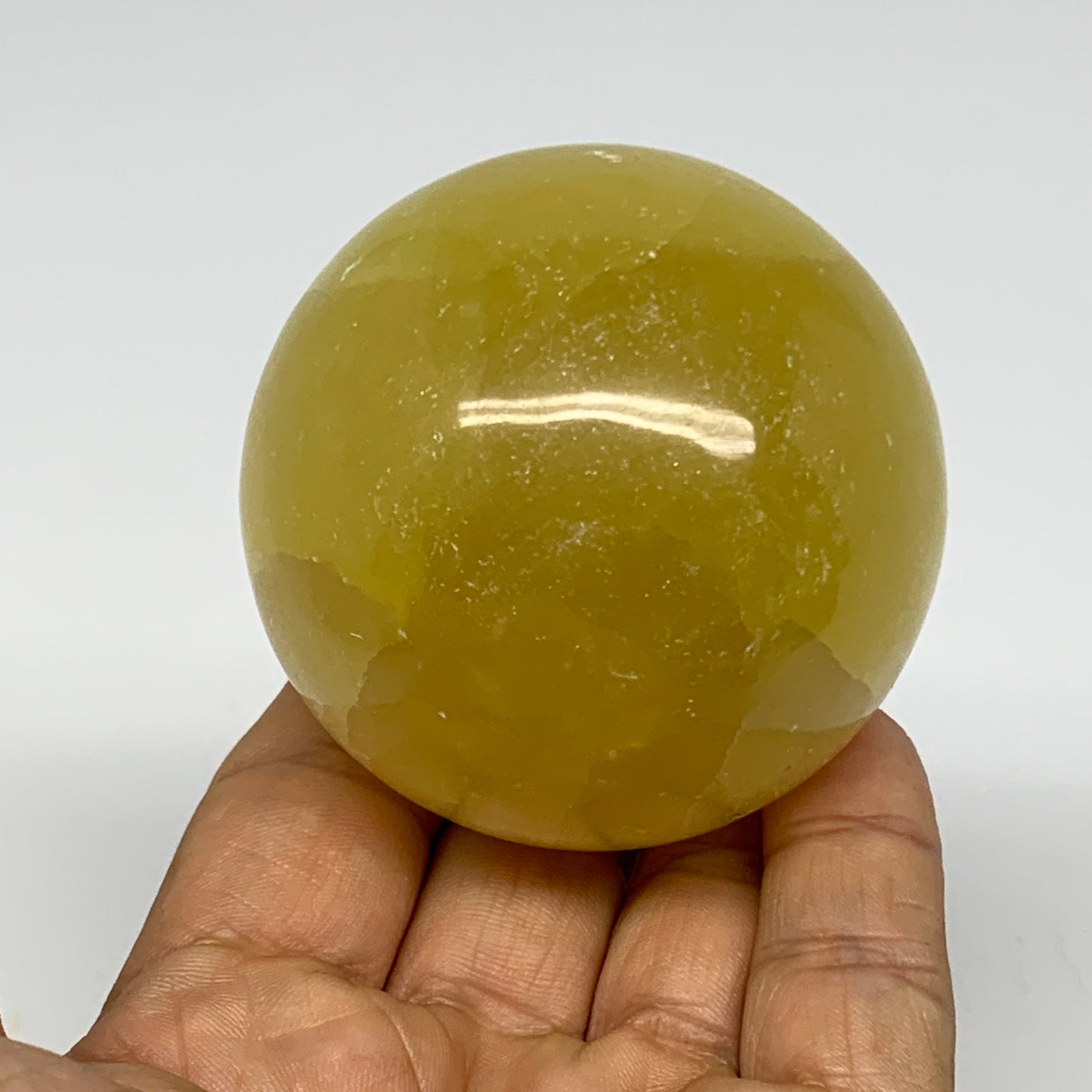 2.2 lbs, 2.3"-2.4", 3pcs Lemon Calcite Spheres Gemstones @Afghanistan, B26022