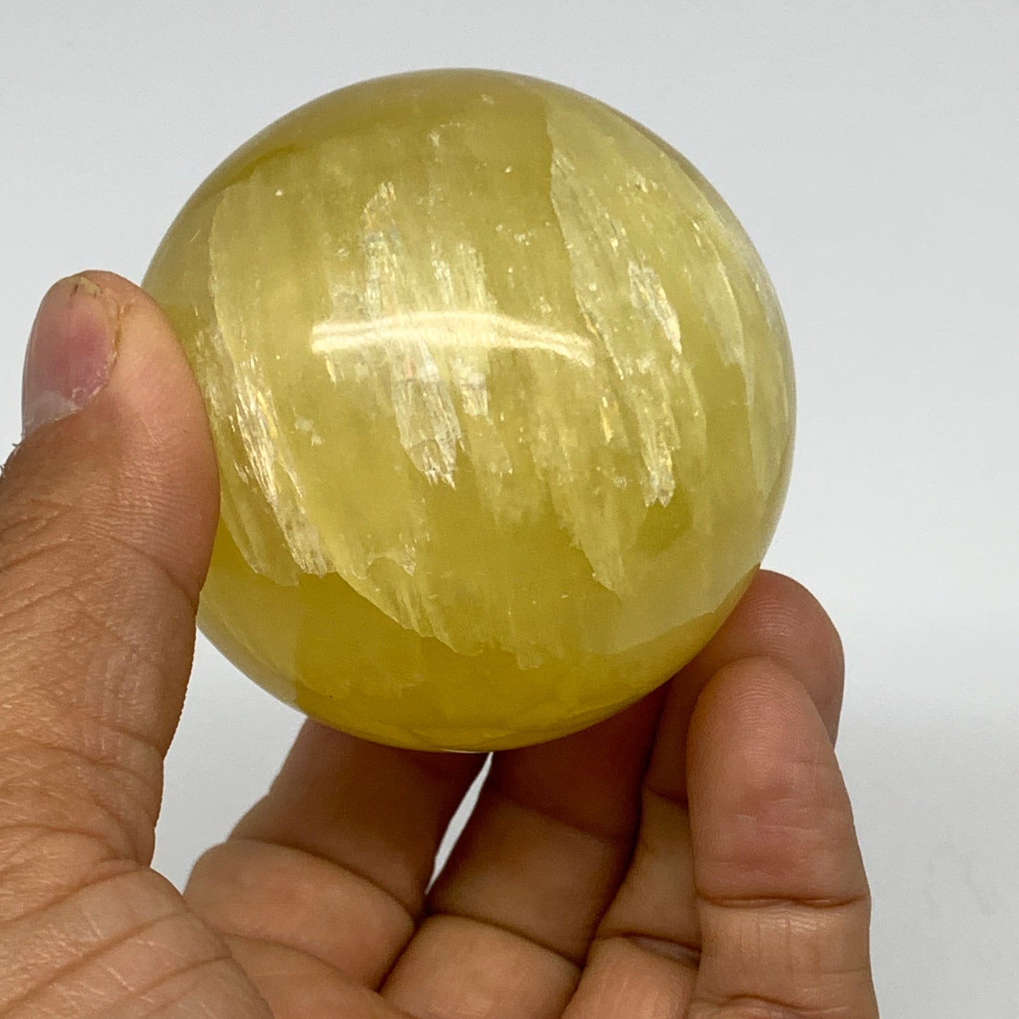 2.2 lbs, 2.3"-2.4", 3pcs Lemon Calcite Spheres Gemstones @Afghanistan, B26022