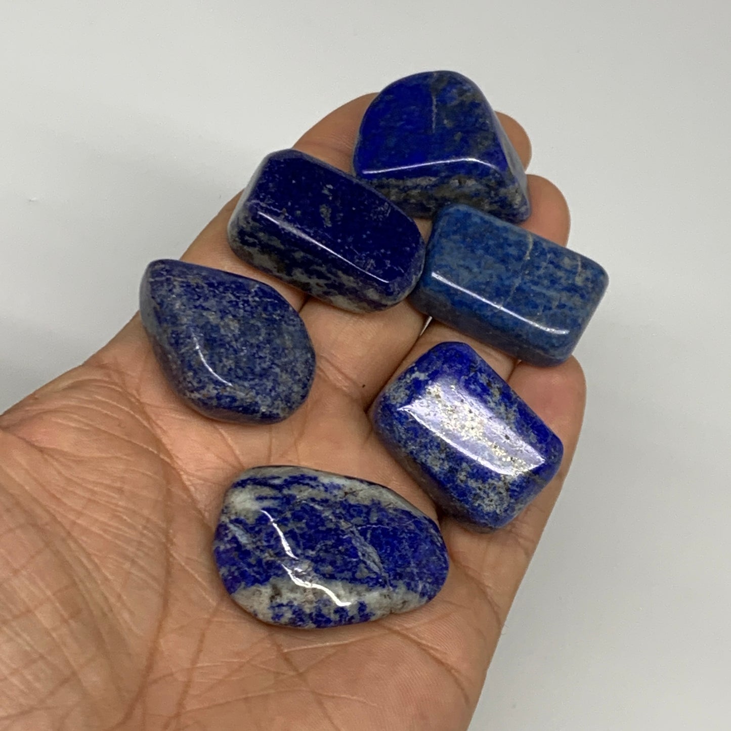 111.9g,1.1"-1.4", 6pcs, Natural Lapis Lazuli Tumbled Stone @Afghanistan, B30243