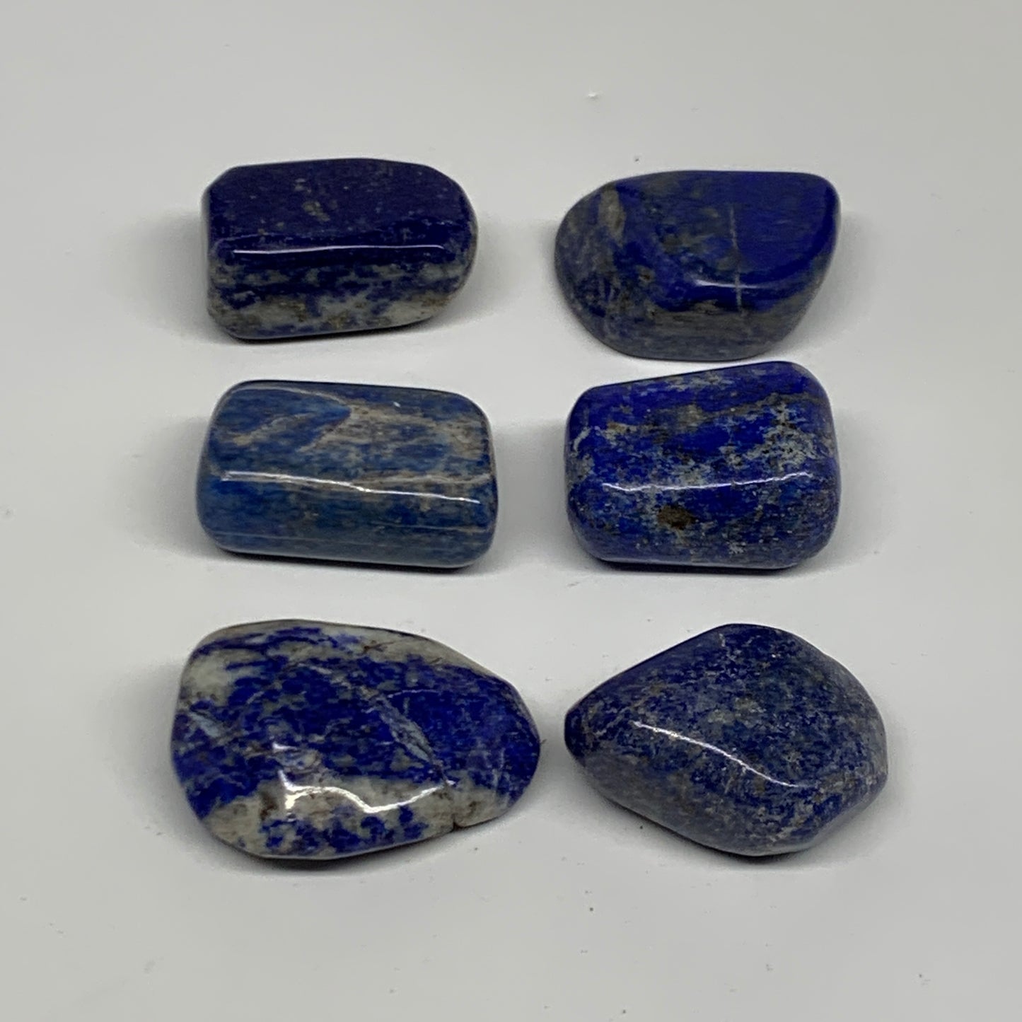 111.9g,1.1"-1.4", 6pcs, Natural Lapis Lazuli Tumbled Stone @Afghanistan, B30243