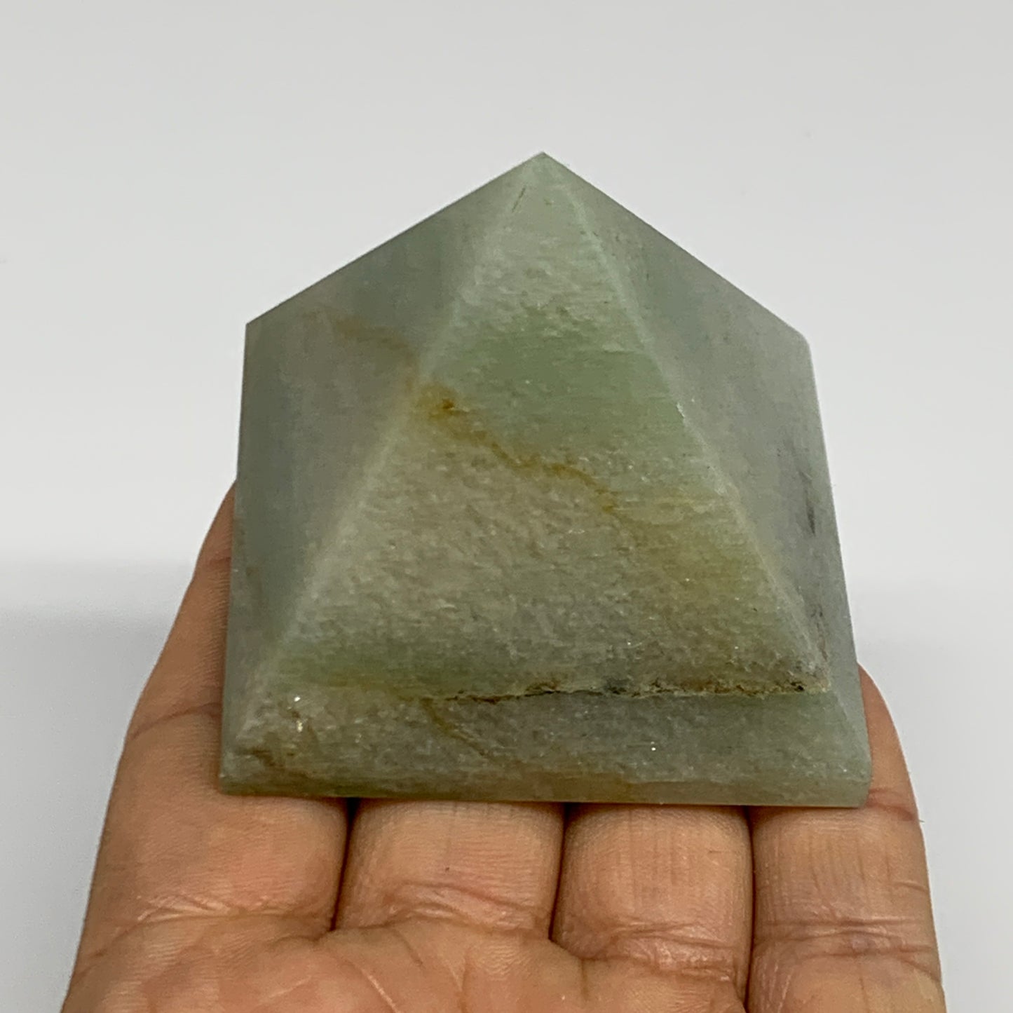 0.34 lbs, 1.9"x2.1", Green Aventurine Pyramid Gemstone,Healing Crystal, B31785