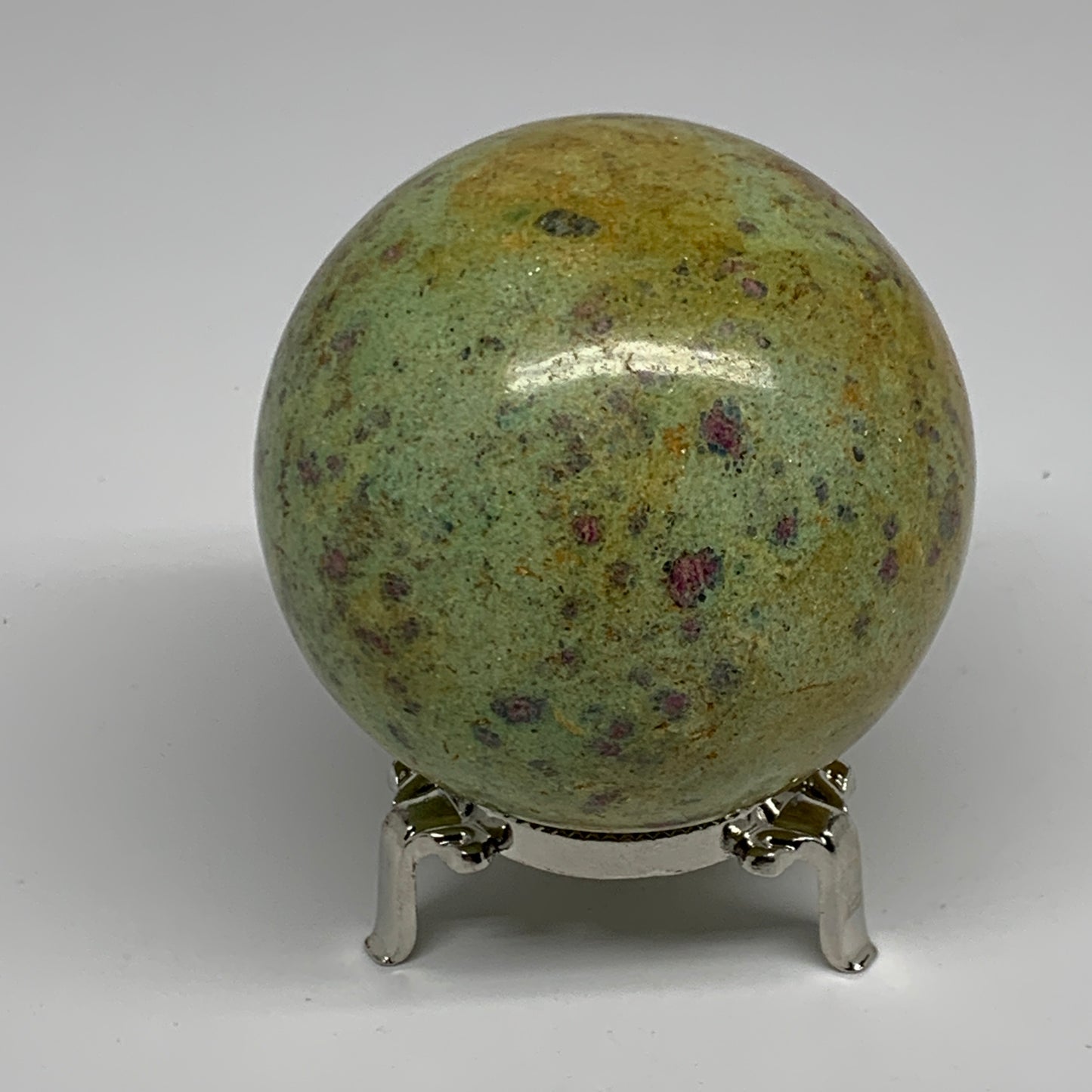 1.26 lbs, 2.8"(72mm), Zoisite with Ruby Sphere Sphere Ball Crystal, B25208