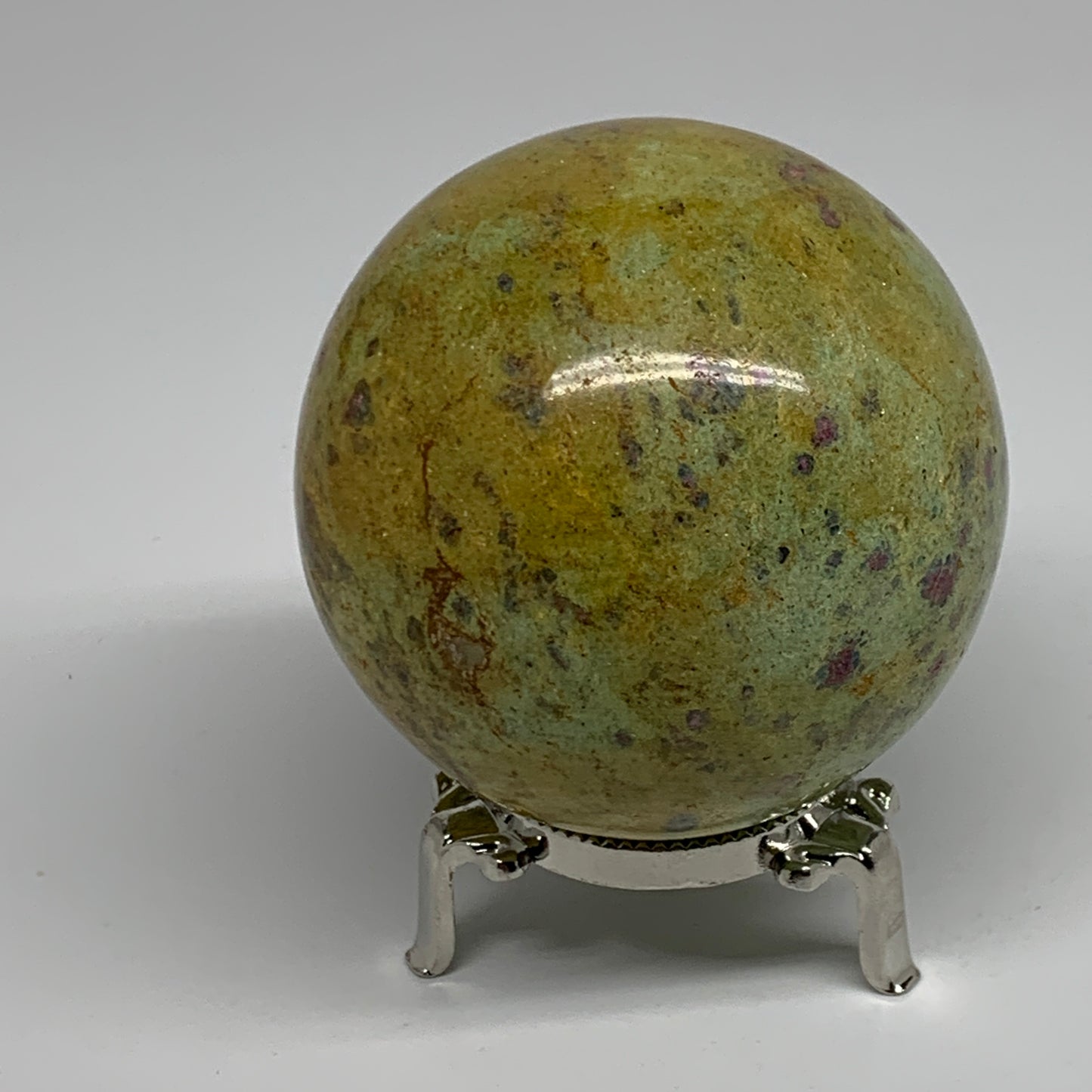 1.26 lbs, 2.8"(72mm), Zoisite with Ruby Sphere Sphere Ball Crystal, B25208