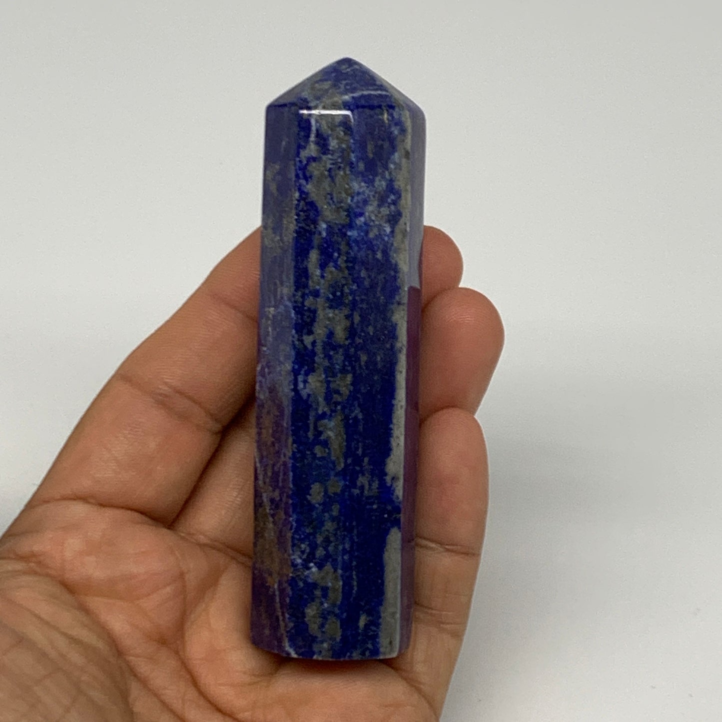 118.3g,3.6"x1"x0.9"Natural Lapis Lazuli Tower Point Obelisk Afghanistan,B27236