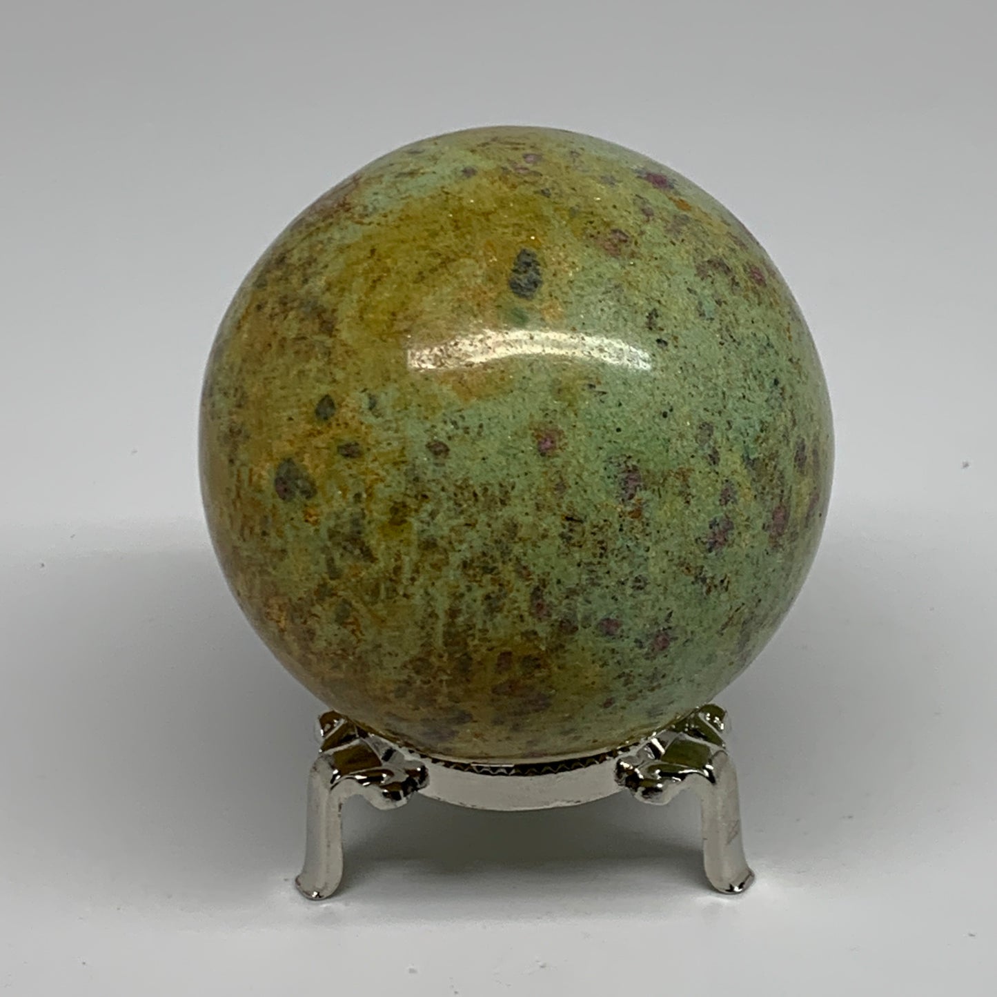 1.26 lbs, 2.8"(72mm), Zoisite with Ruby Sphere Sphere Ball Crystal, B25208