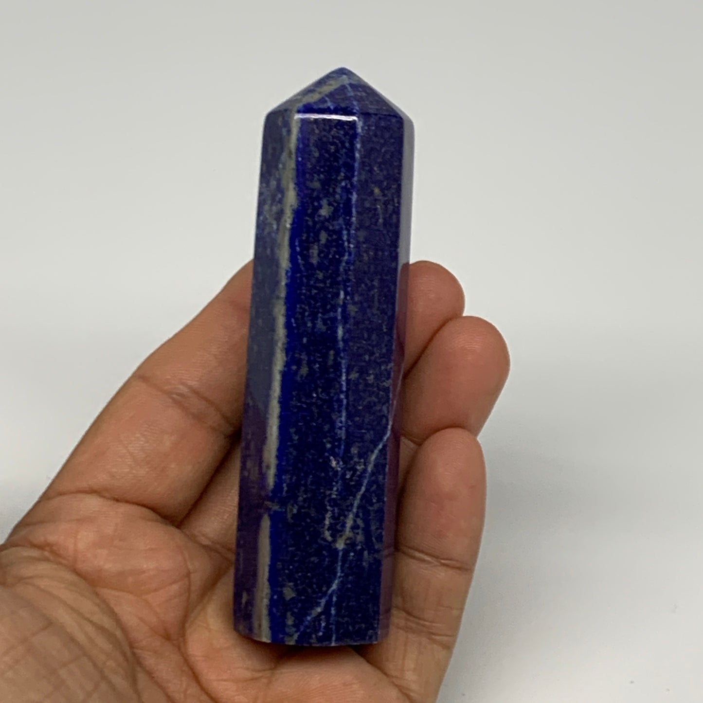 118.3g,3.6"x1"x0.9"Natural Lapis Lazuli Tower Point Obelisk Afghanistan,B27236