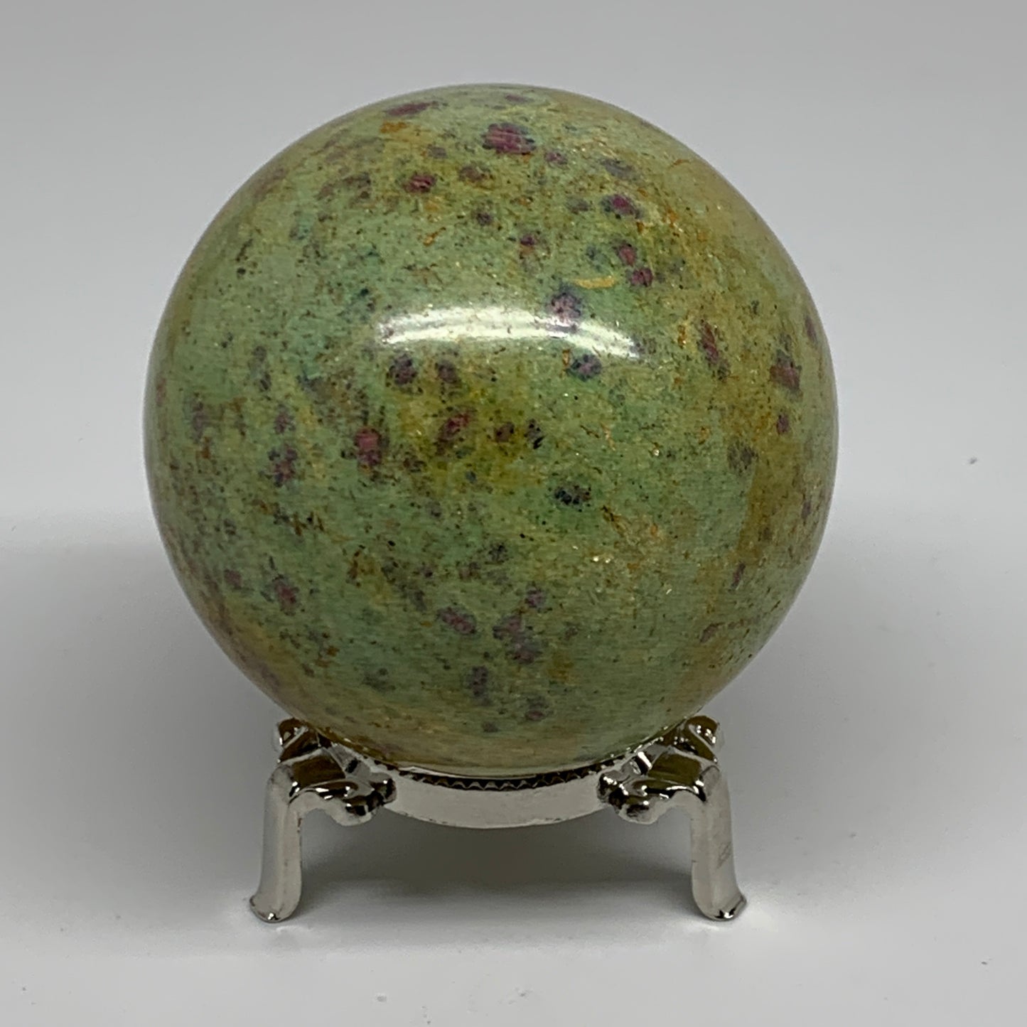 1.26 lbs, 2.8"(72mm), Zoisite with Ruby Sphere Sphere Ball Crystal, B25208