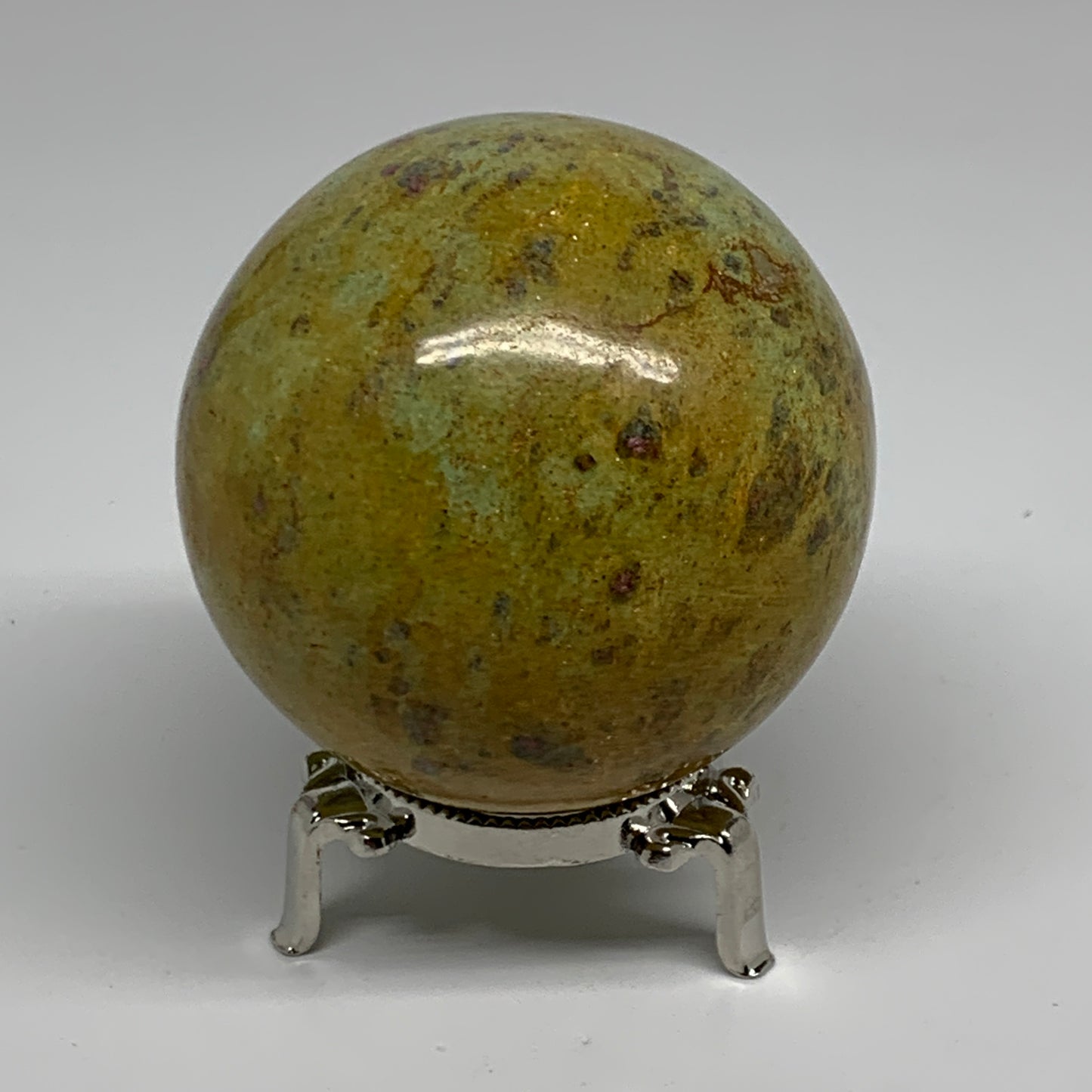 1.26 lbs, 2.8"(72mm), Zoisite with Ruby Sphere Sphere Ball Crystal, B25208