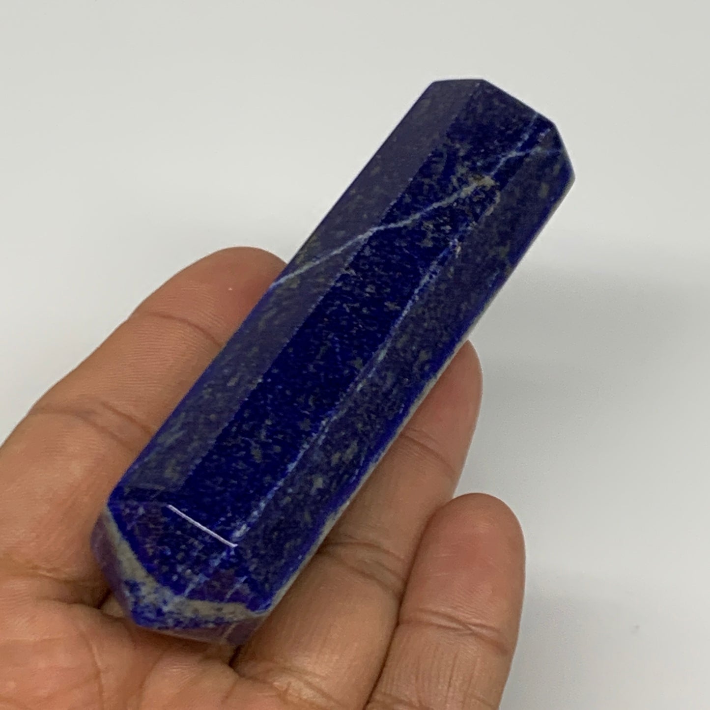 118.3g,3.6"x1"x0.9"Natural Lapis Lazuli Tower Point Obelisk Afghanistan,B27236