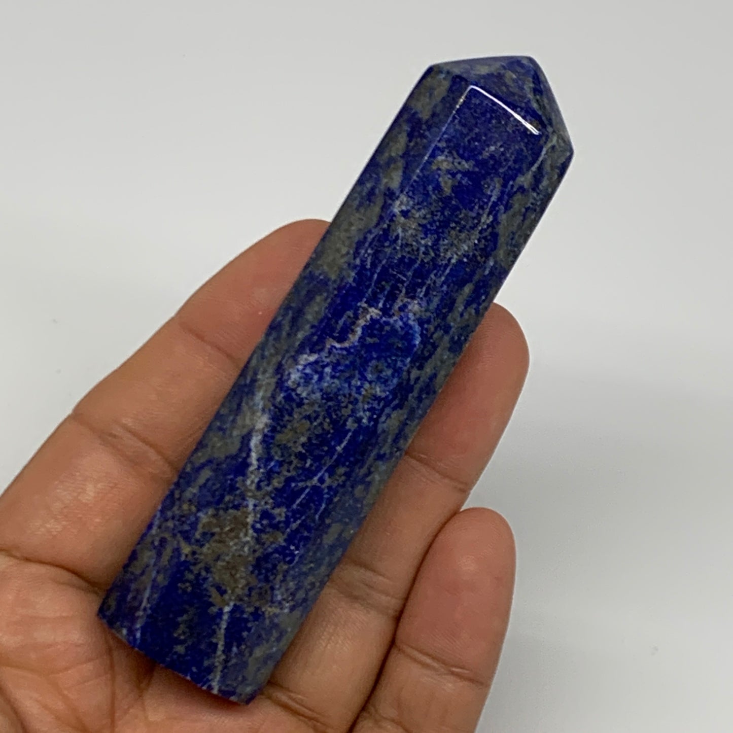 118.3g,3.6"x1"x0.9"Natural Lapis Lazuli Tower Point Obelisk Afghanistan,B27236