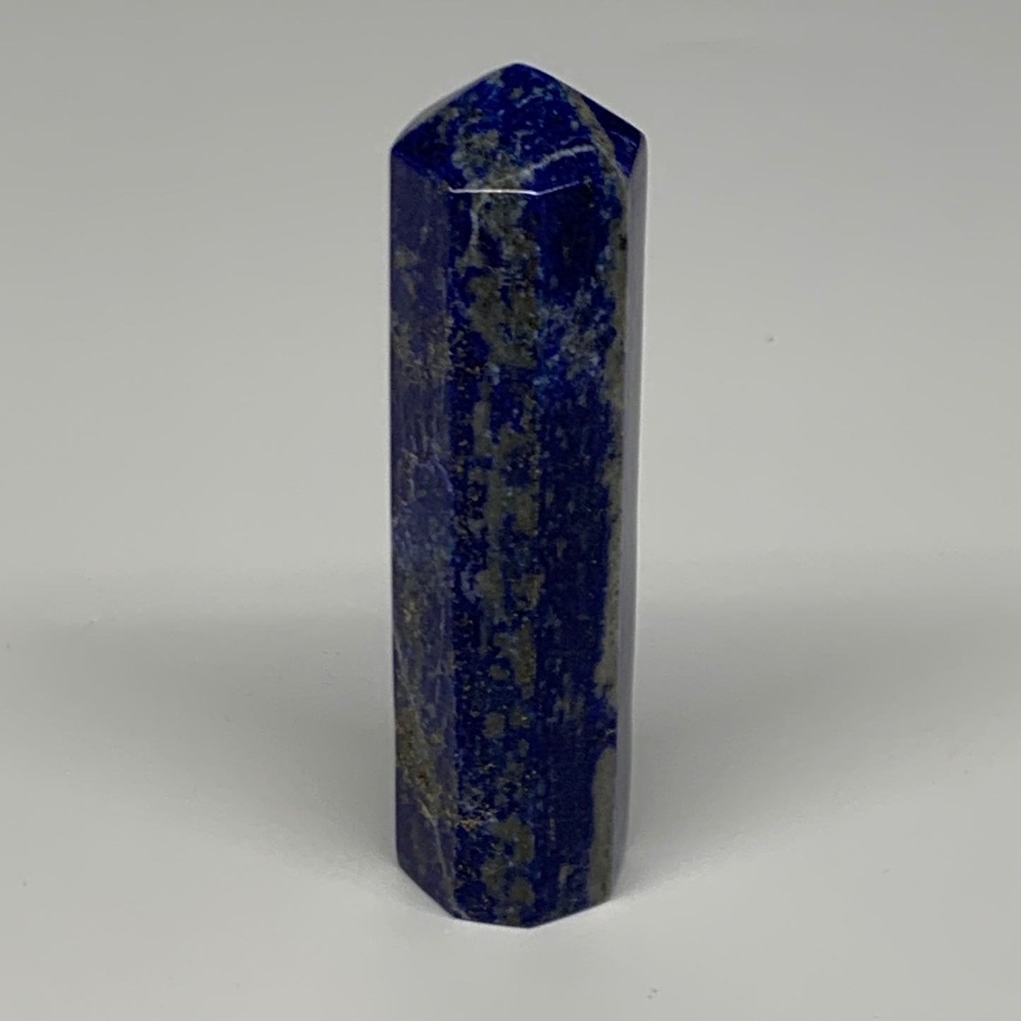 118.3g,3.6"x1"x0.9"Natural Lapis Lazuli Tower Point Obelisk Afghanistan,B27236