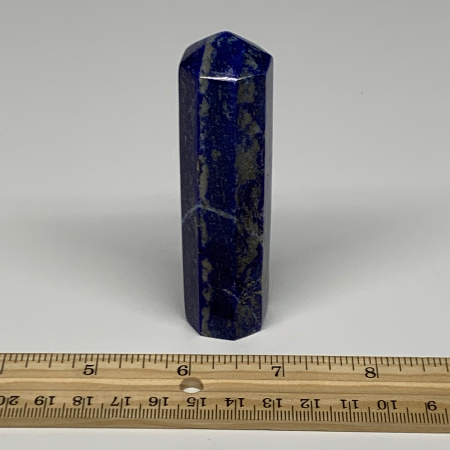 118.3g,3.6"x1"x0.9"Natural Lapis Lazuli Tower Point Obelisk Afghanistan,B27236